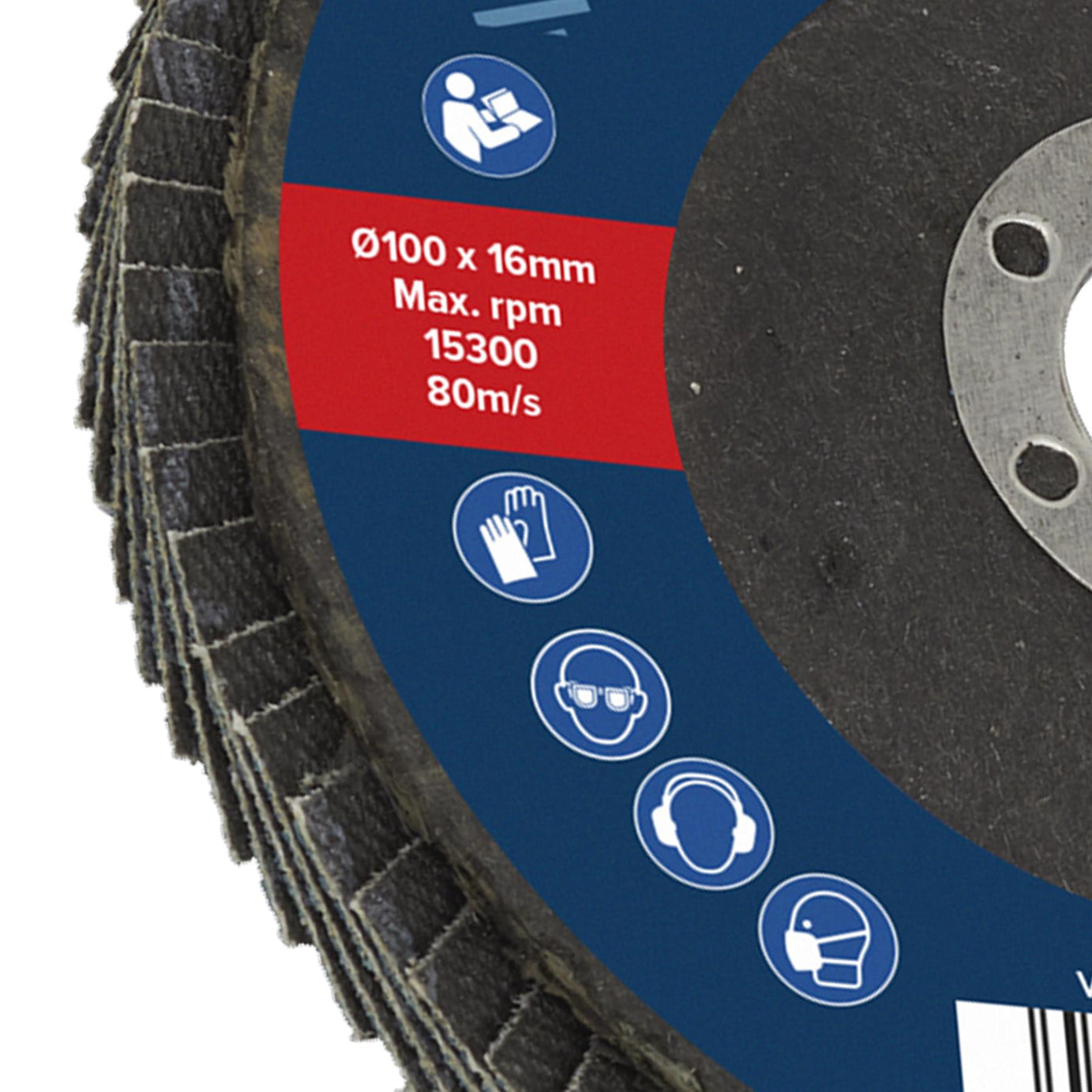 Sealey Flap Disc Zirconium 100mm 16mm Bore 80Grit