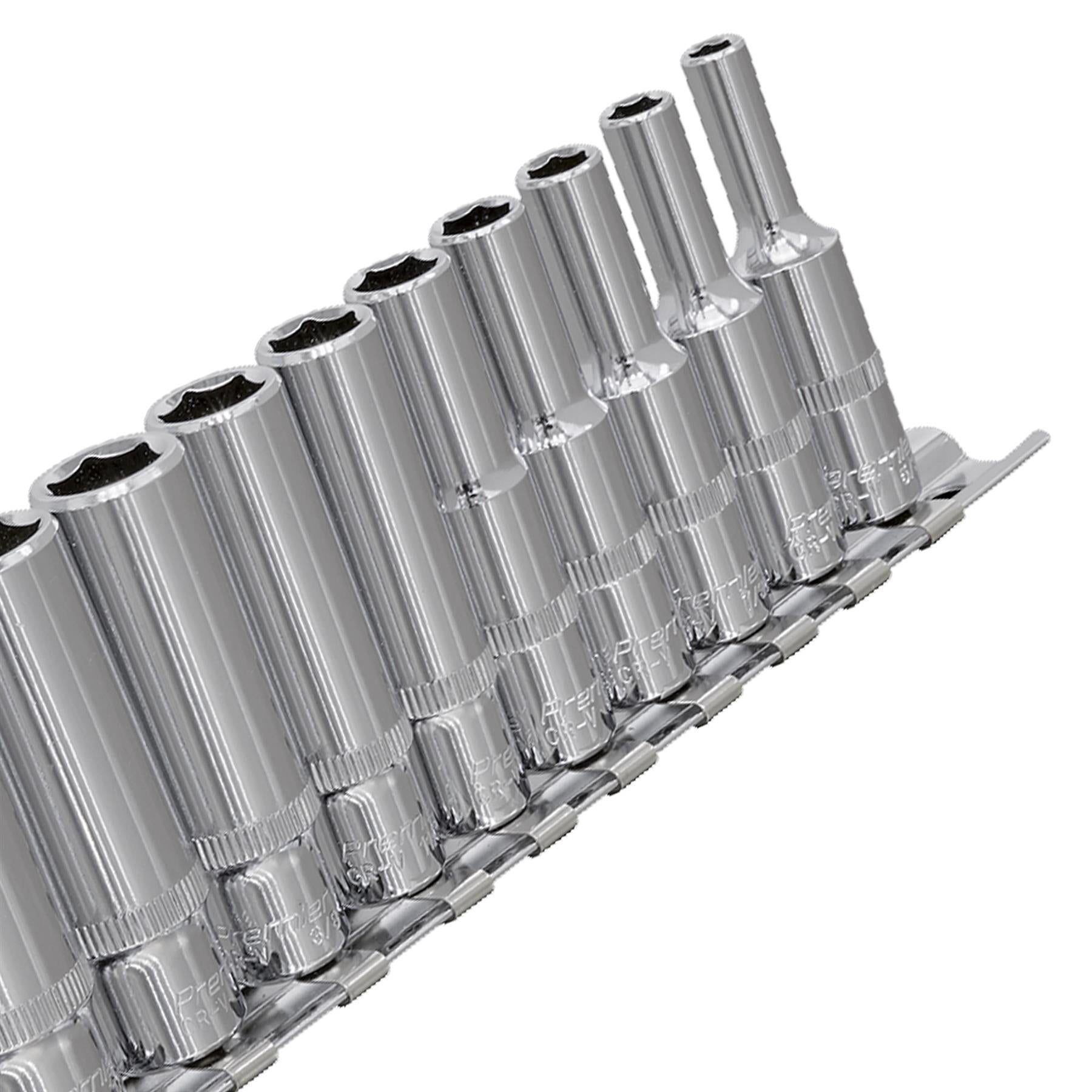 Sealey Socket Set 11pc 1/4"Sq Drive Deep WallDrive Imperial