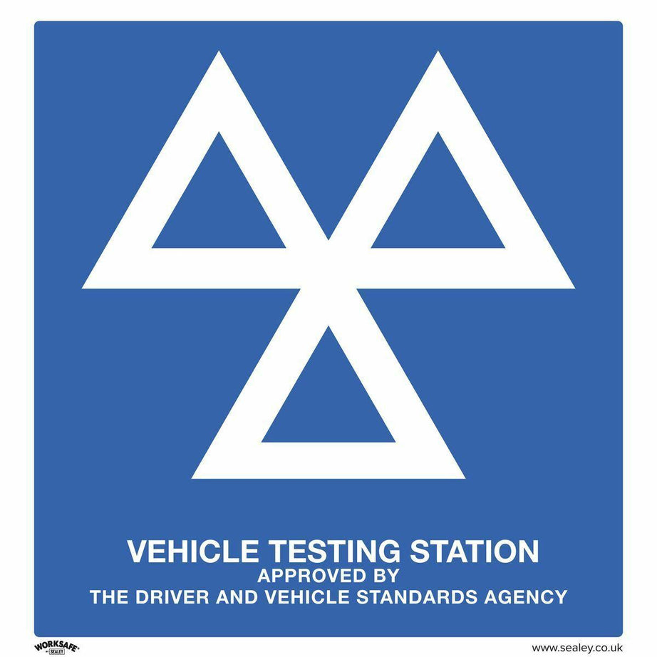 Warning Safety Sign - MOT Testing Station - Rigid Plastic