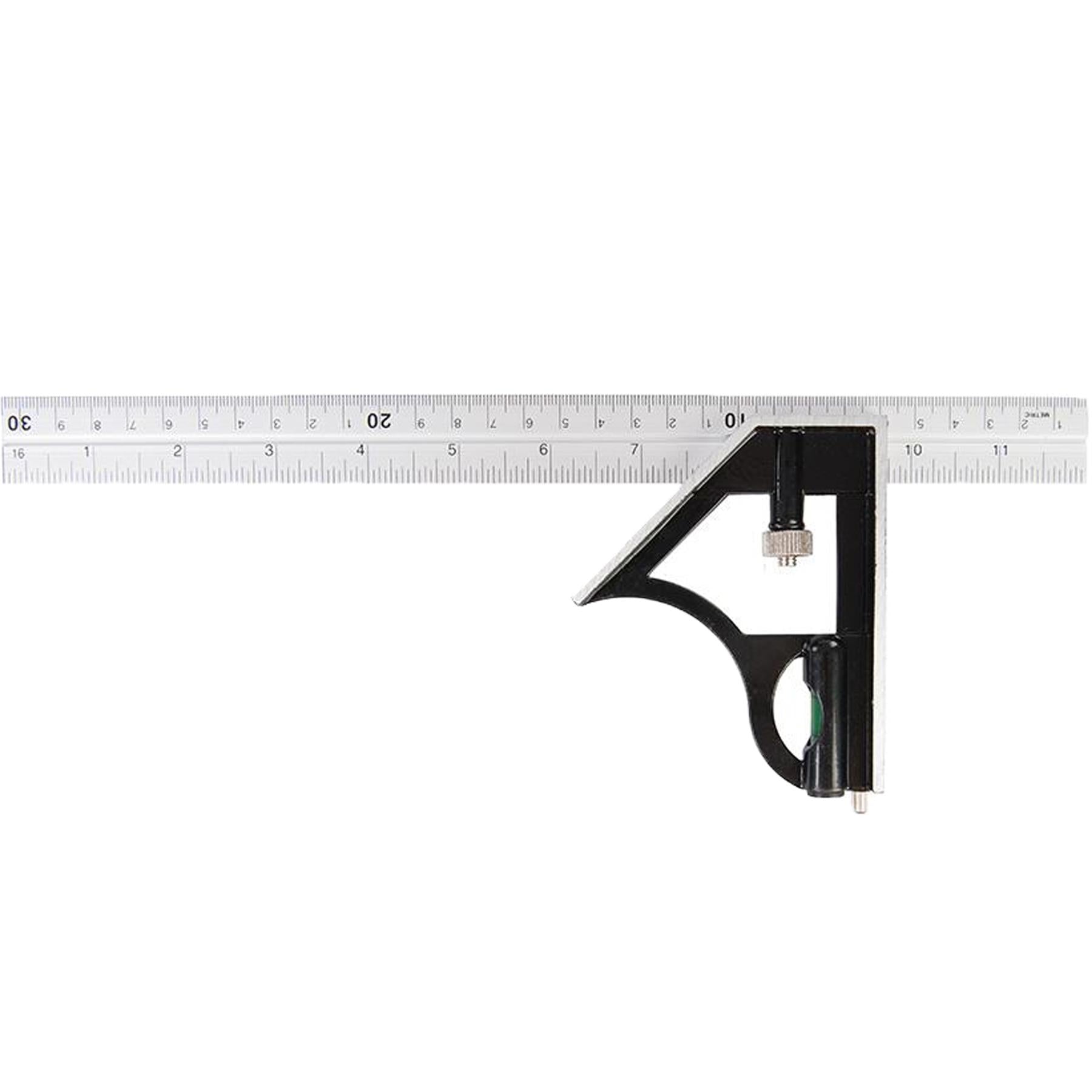 Combination Square With Built-In Spirit Level Imperial & Metric Graduation 300mm
