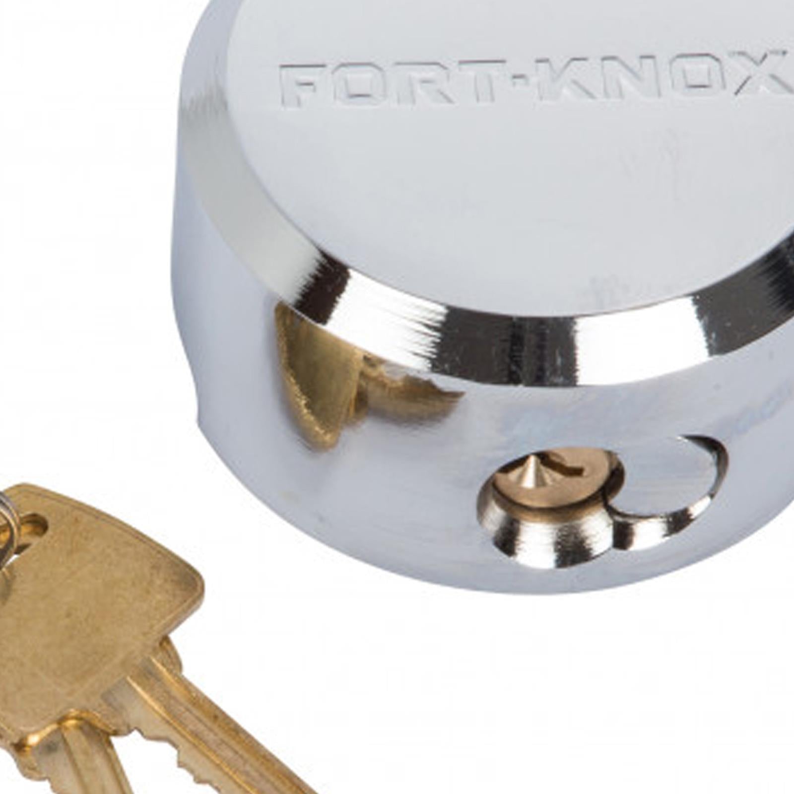 BlueSpot 73mm Ø Round SHACKLELESS PADLOCK Chrome Finish Shed Gate Garage Bike