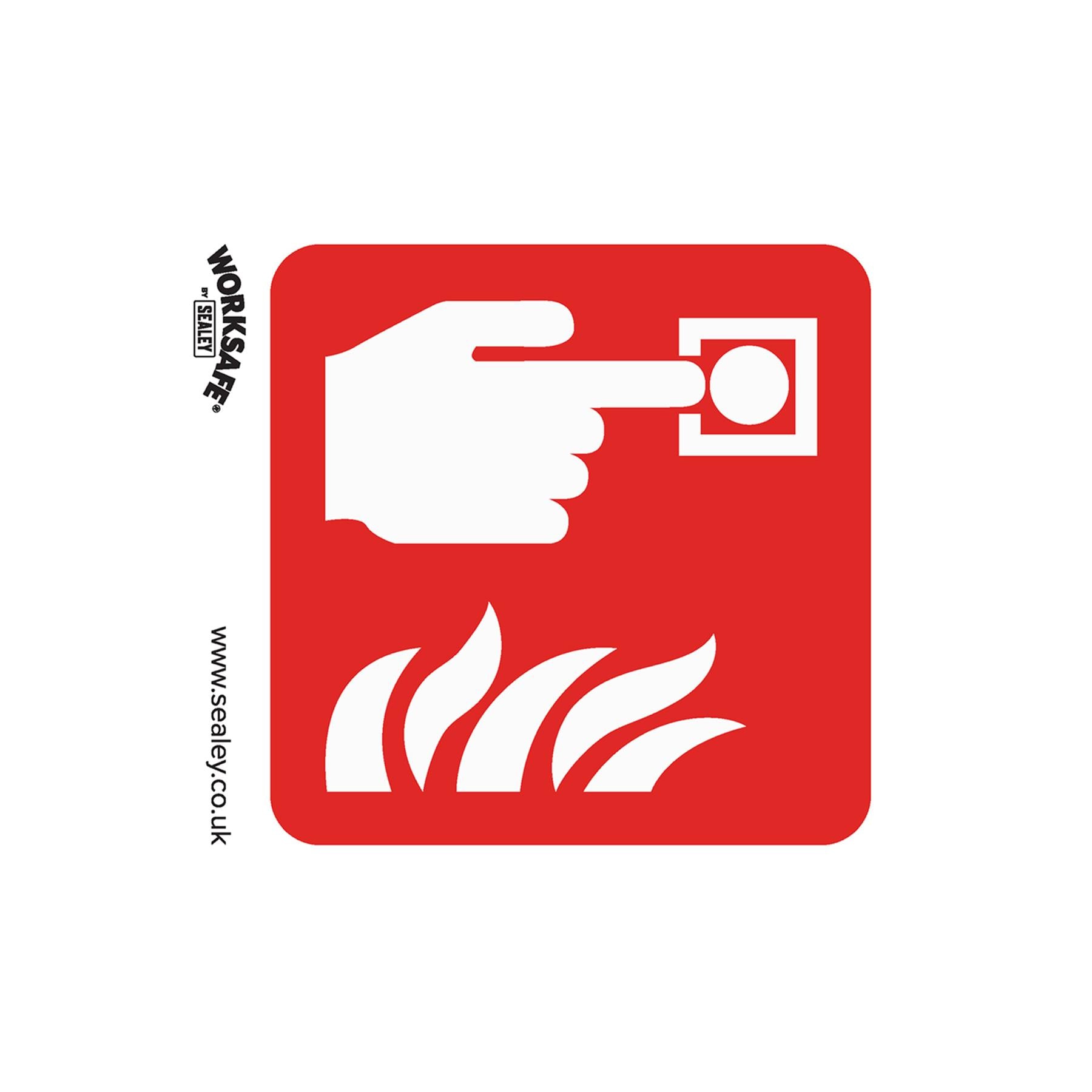 Sealey Safety Sign - Fire Alarm Symbol - Self-Adhes. - Pack of 10