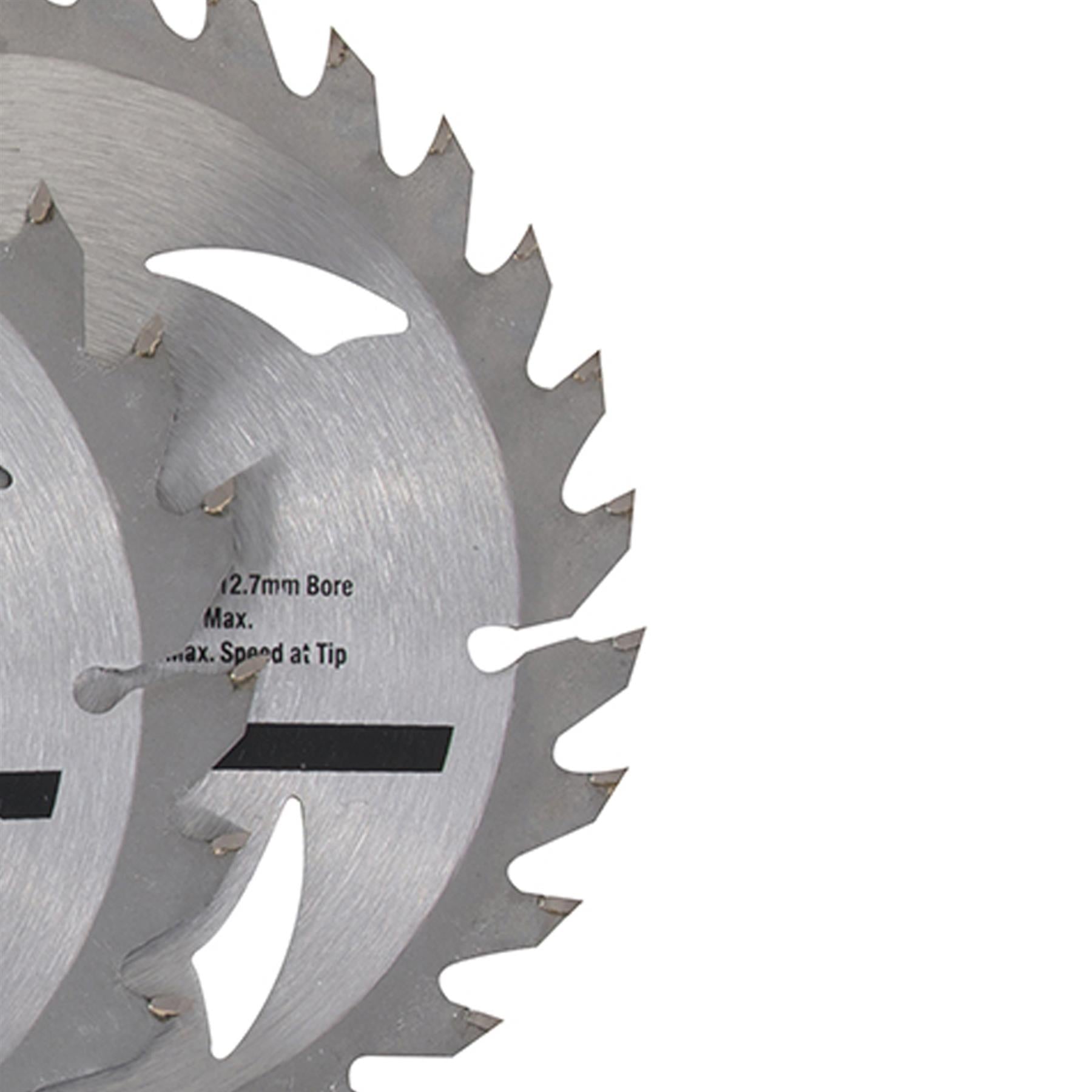 3 Piece TCT Circular Saw Blade Set 16,24, 30T  135 x 12.7 - 10mm Ring