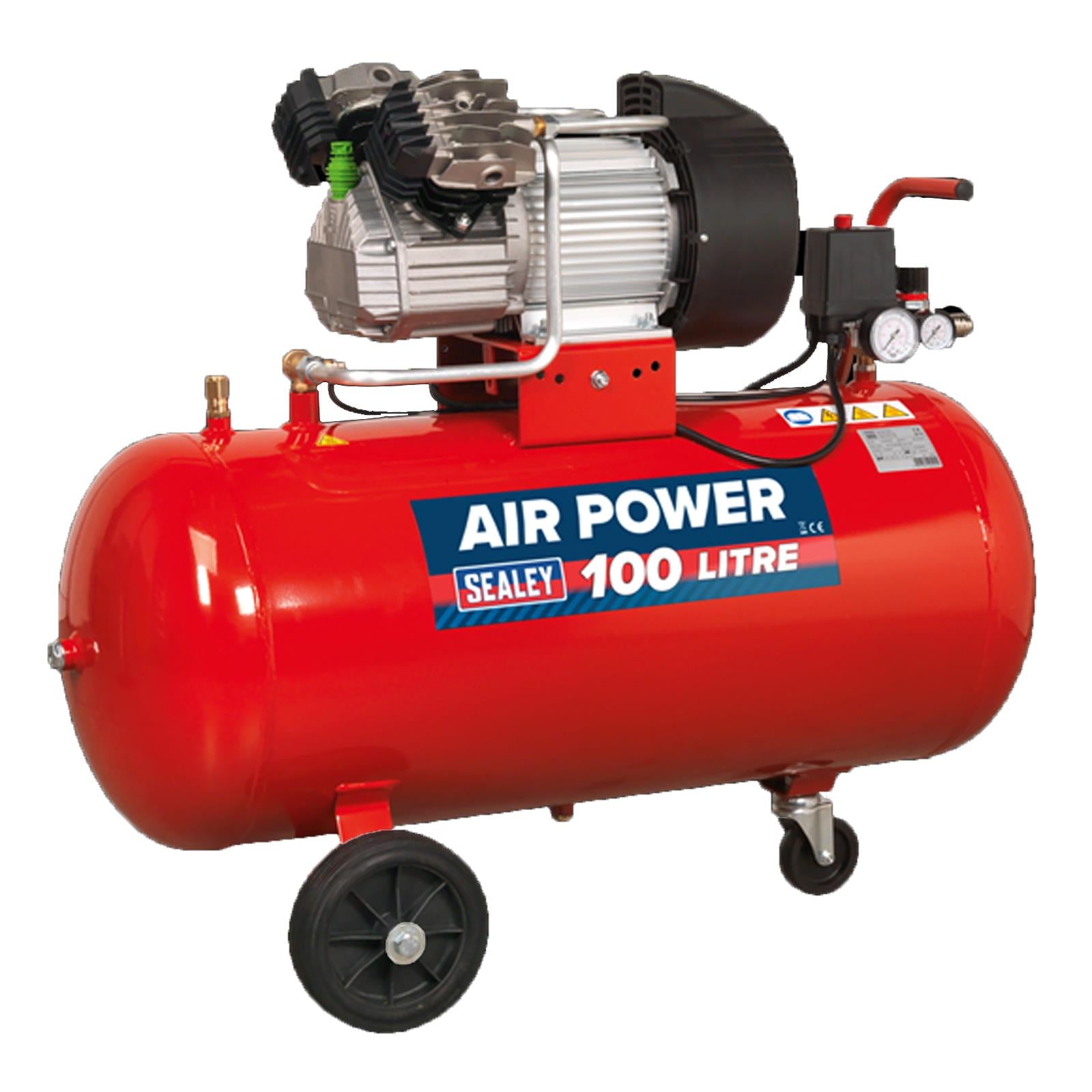 Sealey SAC10030 Air Compressor 100L V-Twin Direct Drive 3hp