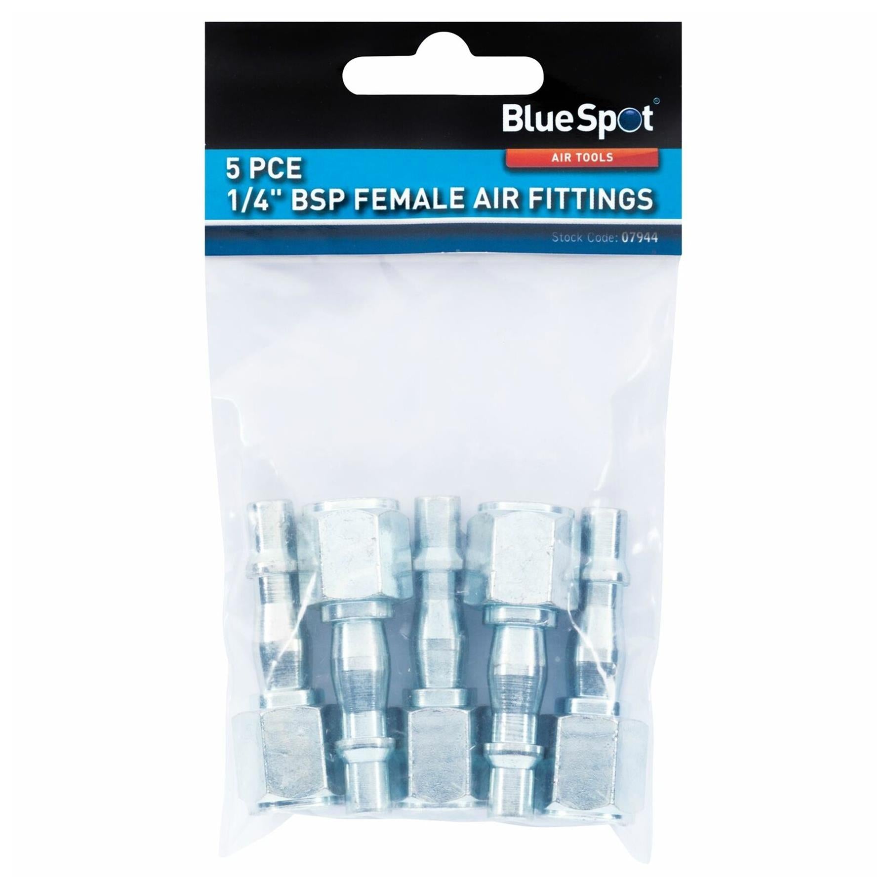 BlueSpot 5 PCE 1/4" Air Line Fittings BSP Female Hose Compressor Connector