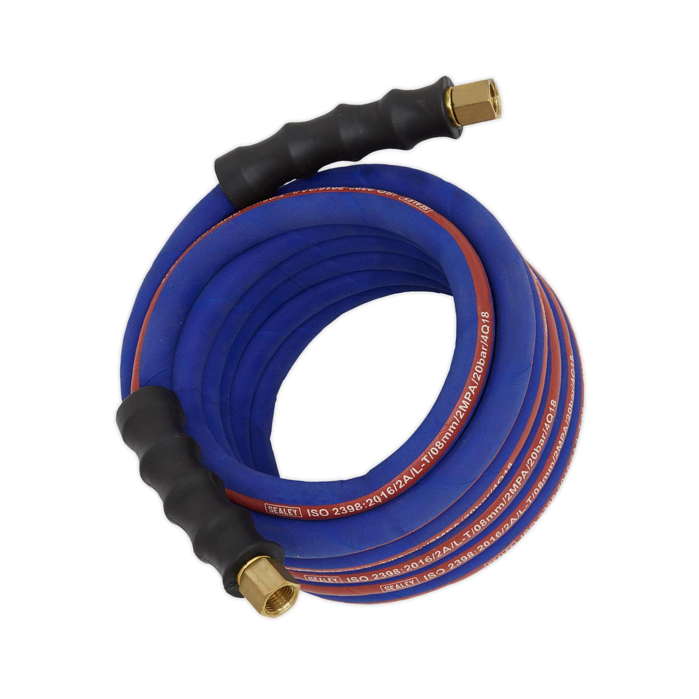 Sealey Rubber Air Hose 5m For Air Compressor 1/4"BSP 8mm Bore Extra Heavy Duty