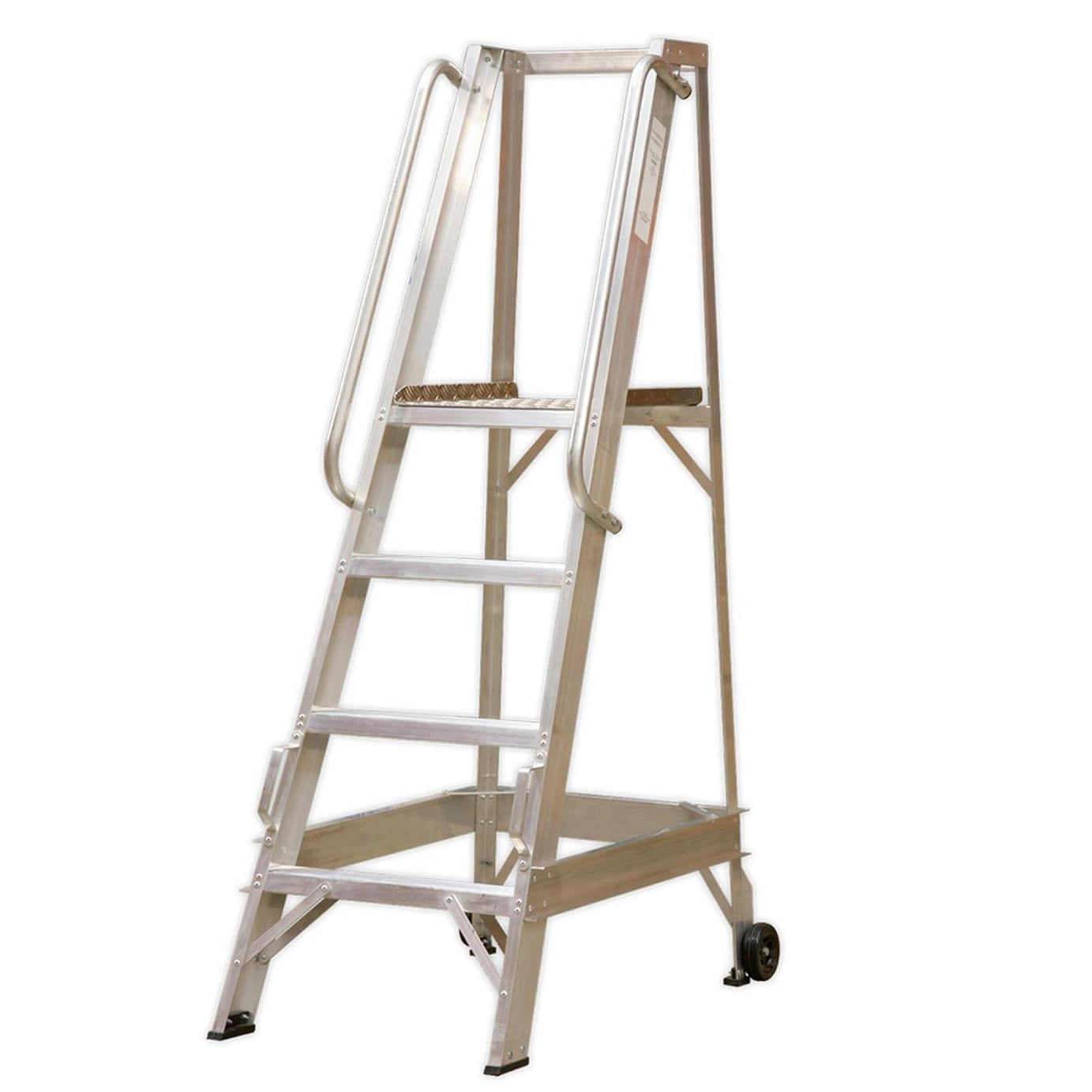 Sealey Warehouse Steps 5-Tread - Safety Hand Rails Non-Slip