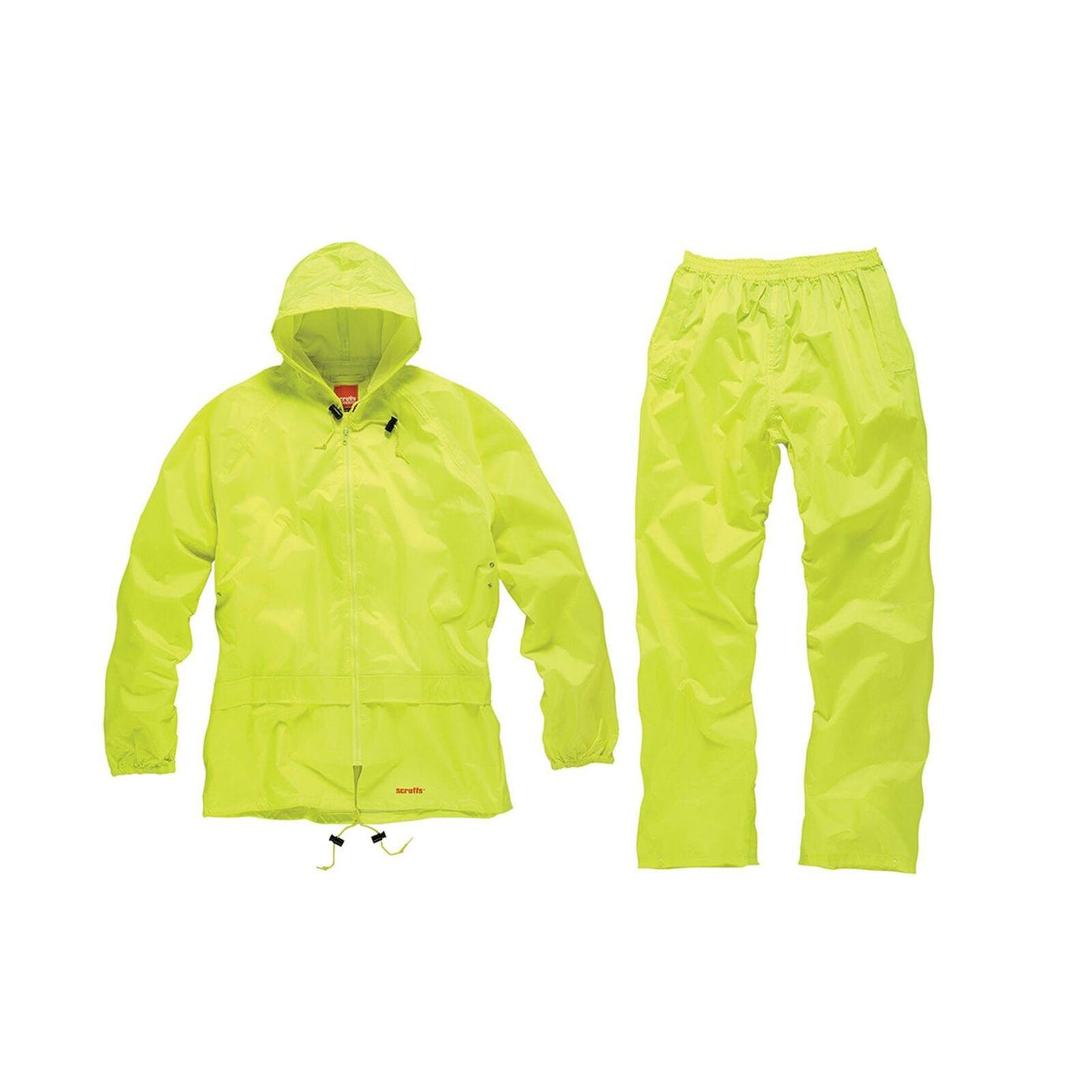 Scruffs Hi Viz High Visibility Waterproof Work Jacket Rain Coat Suit Trouser L