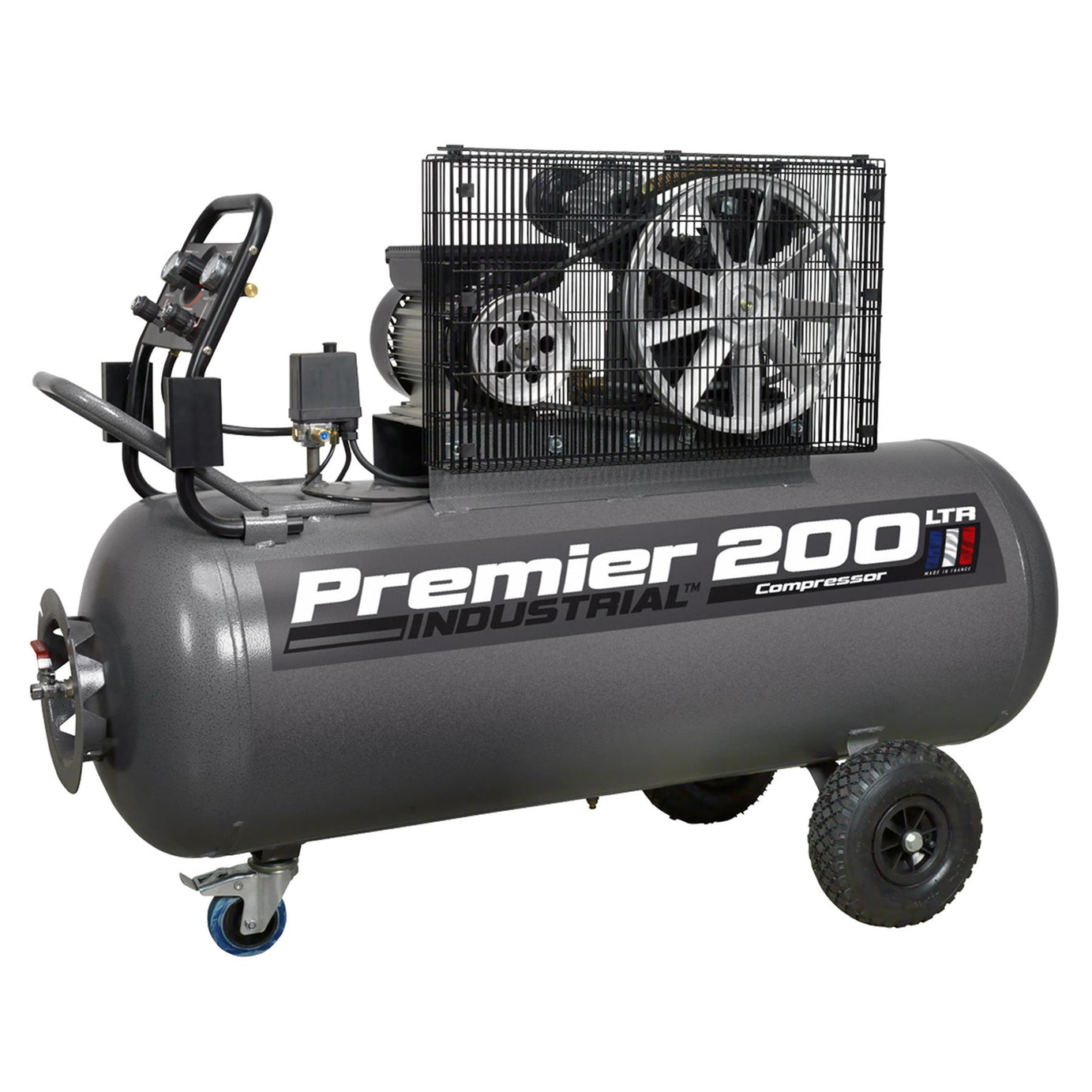 Sealey Compressor 200L Belt Drive 3hp with Front Control Panel