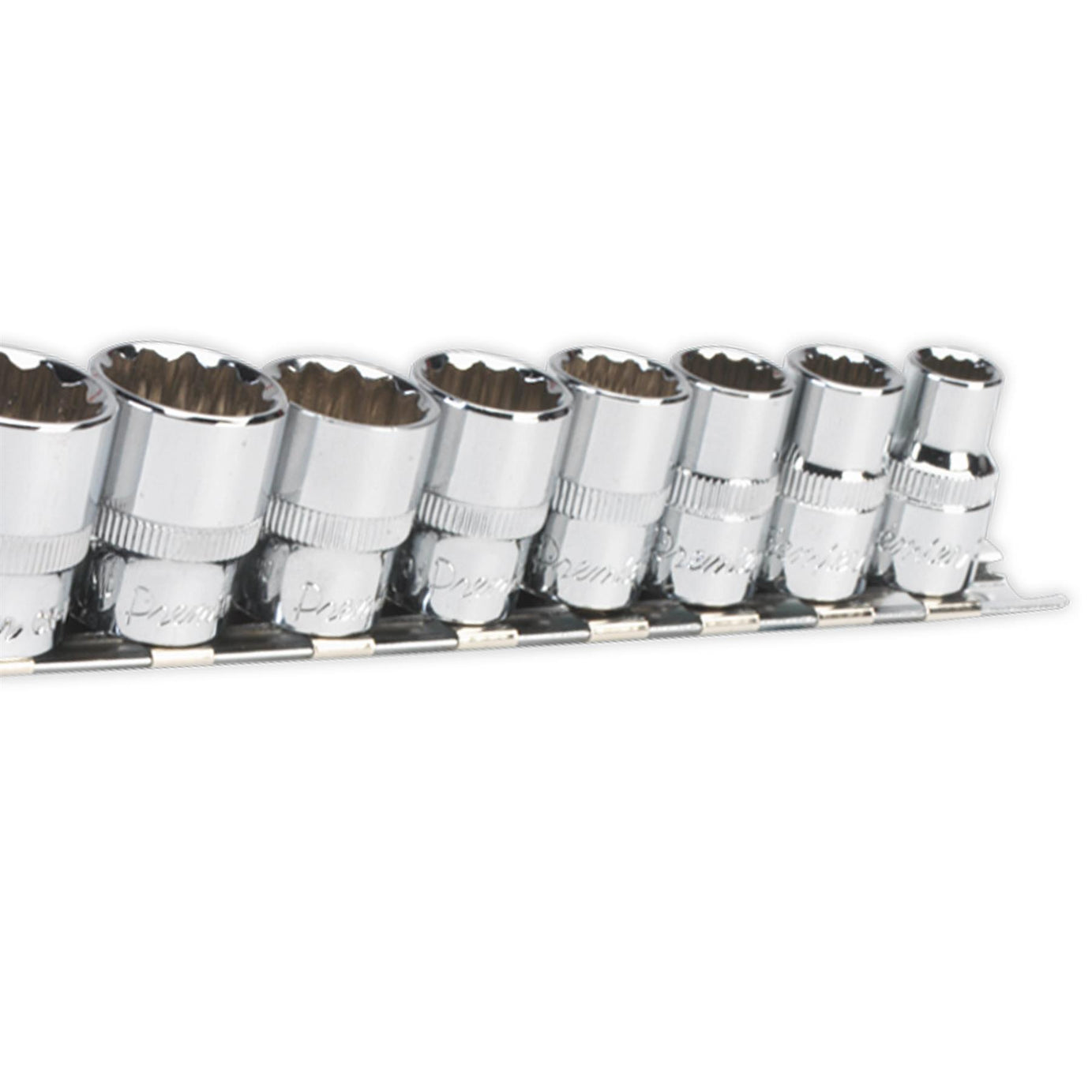 Sealey Premier 11 Piece Bi-Hex 3/8" Sq Dr Imperial AF Socket Set + Rail
