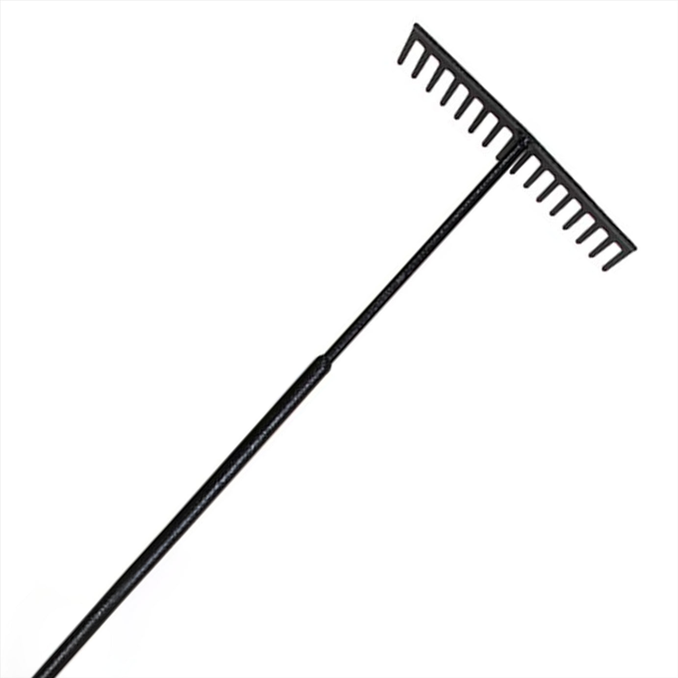 16 Tines Forged & Powder-Coated Steel Rake Tubular Steel Handle Agriculture Gardening