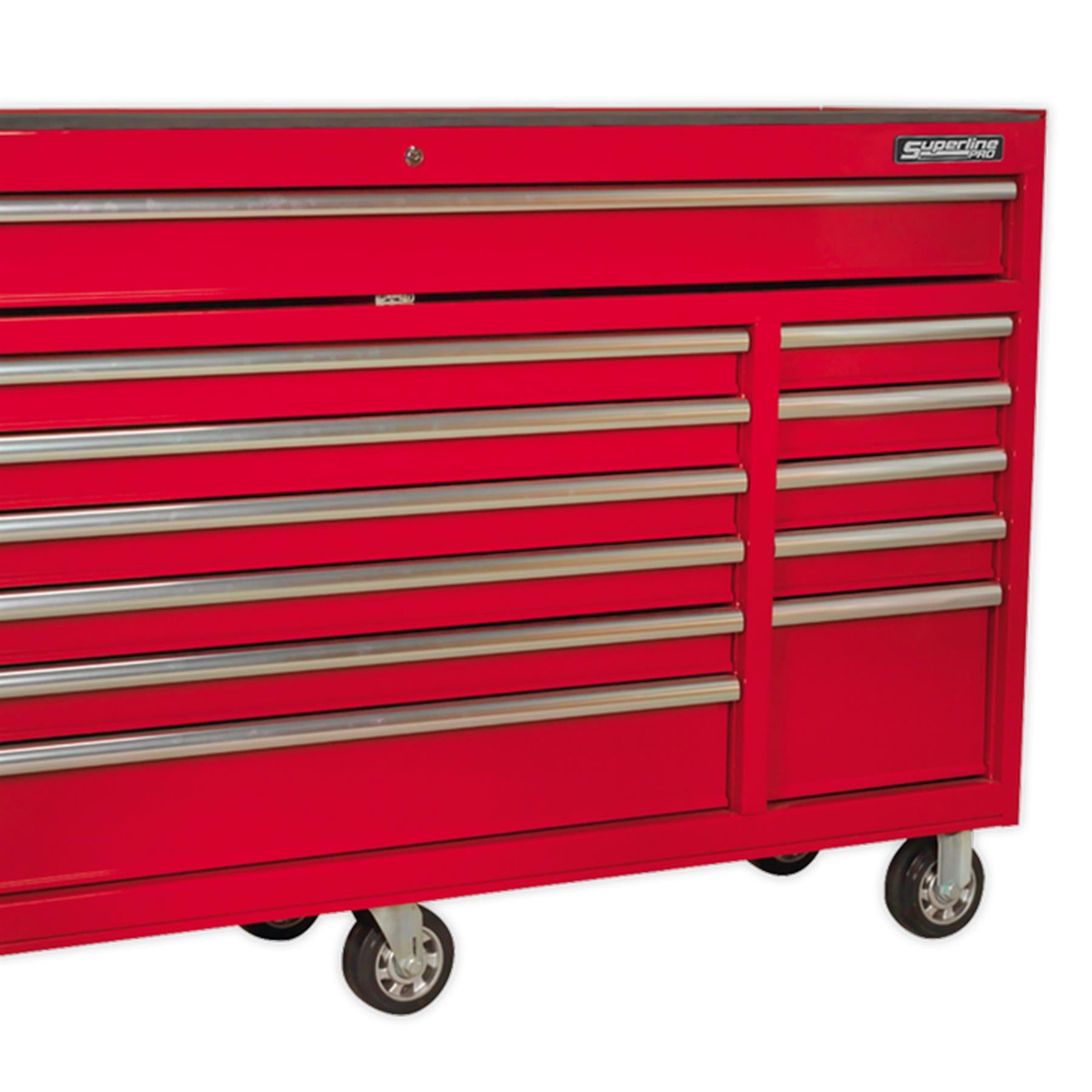 Sealey Rollcab 12 Drawer with Ball Bearing Slides Heavy-Duty - Red