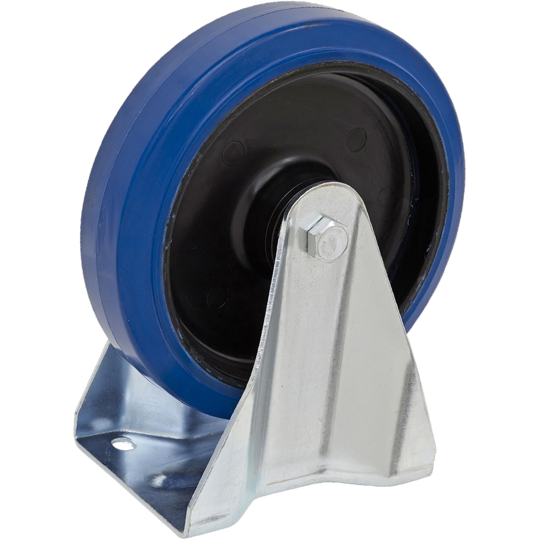 Sealey Heavy-Duty Blue Elastic Rubber Fixed Castor Wheel 125mm
