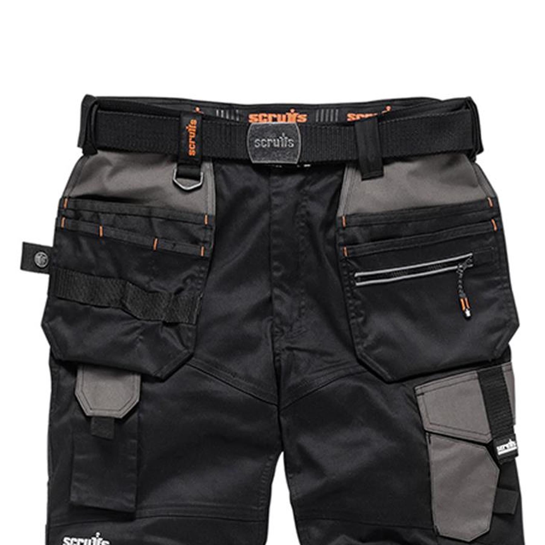Scruffs Pro Flex Trousers + Holster Pockets Black Inc Belt 32R New