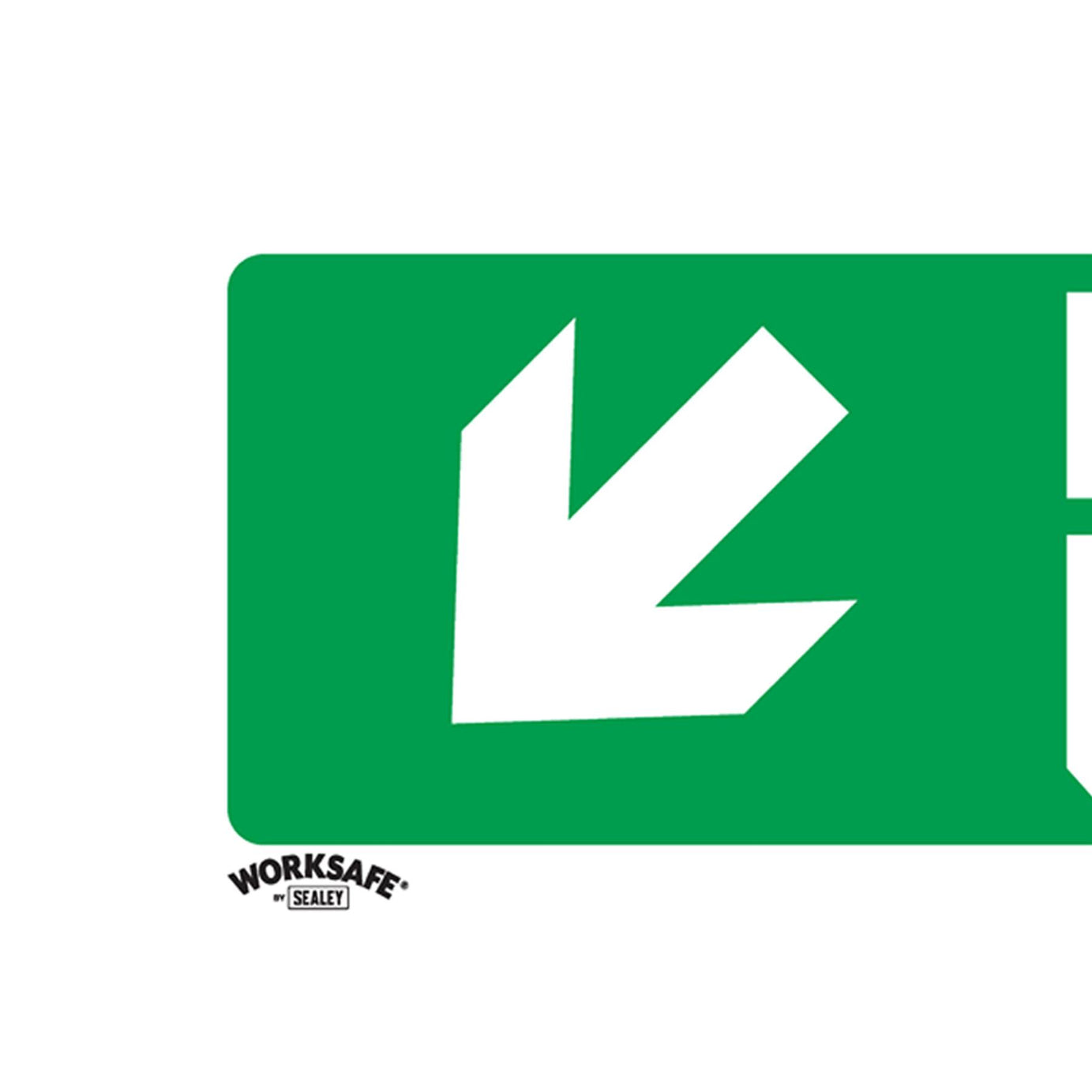 Sealey Safety Sign - Fire Exit (Down Left) - Self-Adhes. - Pk of 10