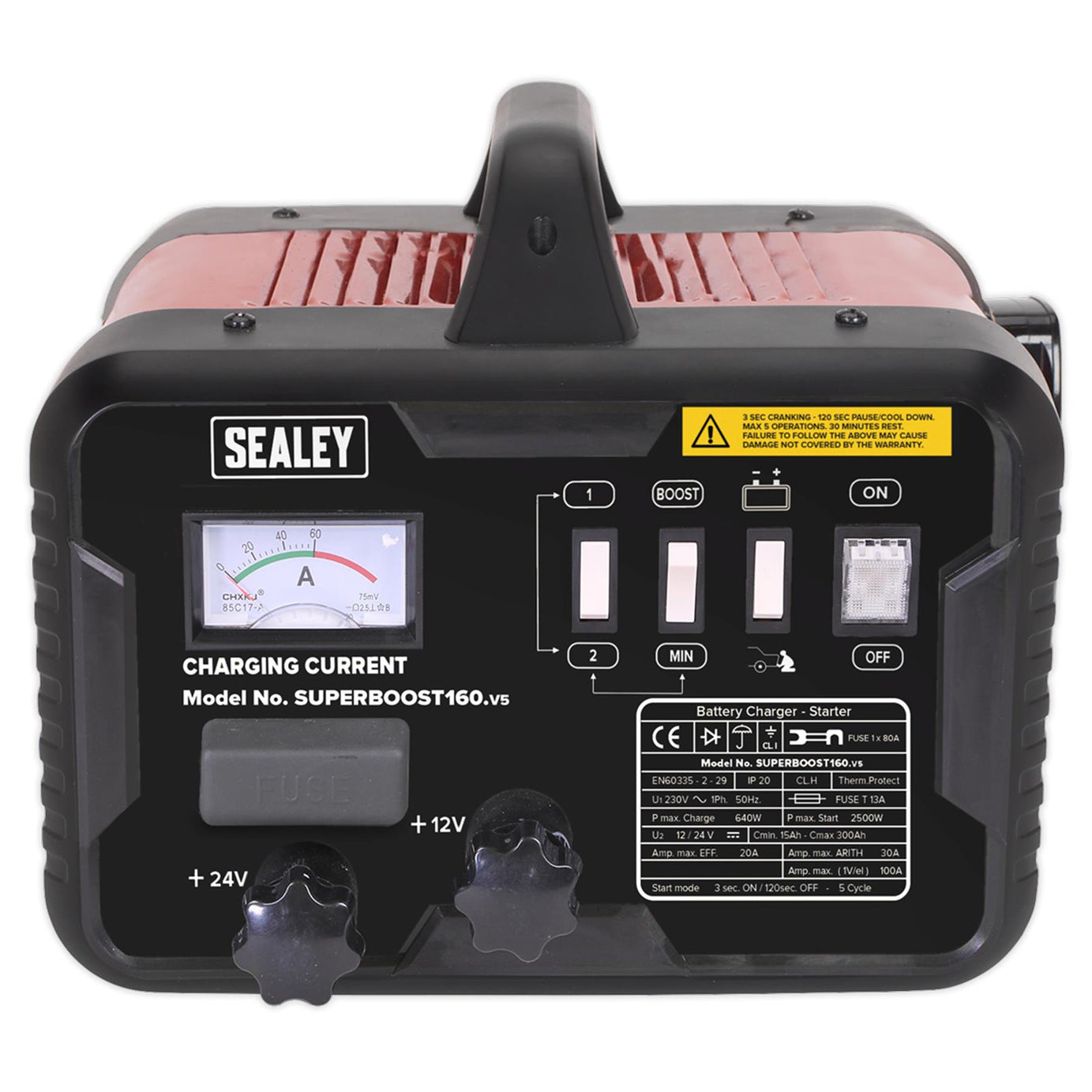 Sealey Starter/Charger 160/30Amp 12/24V 230V