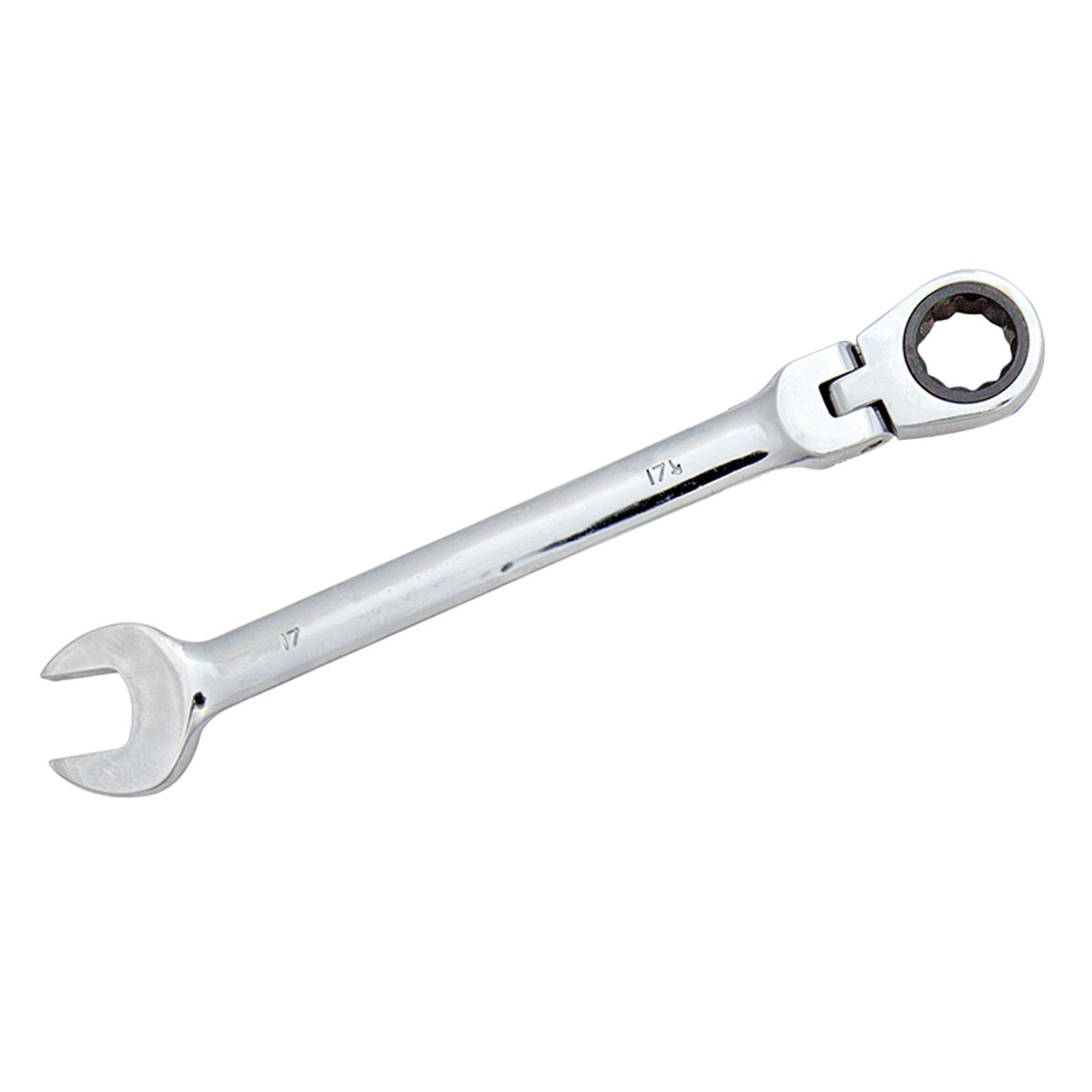 6Pce Flexible Head Ratchet Spanner Set - 8mm - 17mm Polished 40Cr Alloy Steel