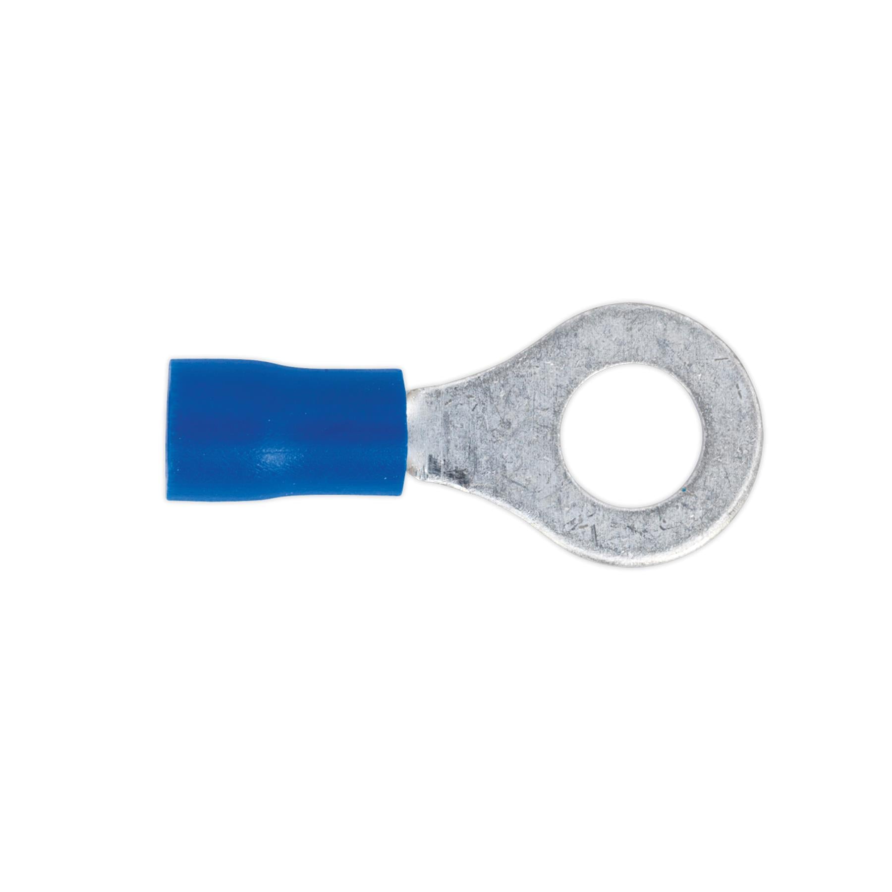 Sealey Easy-Entry Ring Terminal Ø6.4mm (1/4") Blue Pack of 100