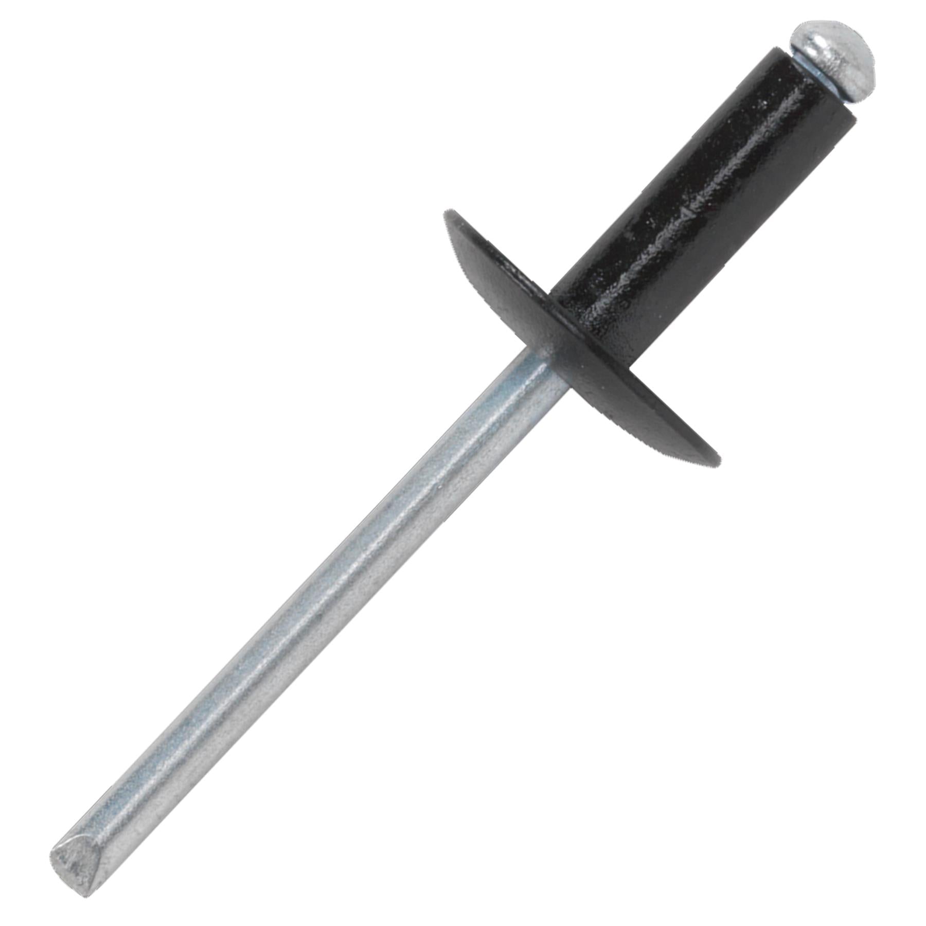 Sealey Aluminium Rivet Black Large Flange 4 x 14mm Pack of 200