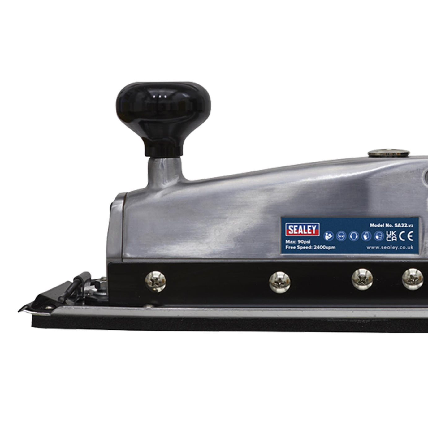 Sealey Air Long Bed Sander 400 x 70mm Twin Piston In-line