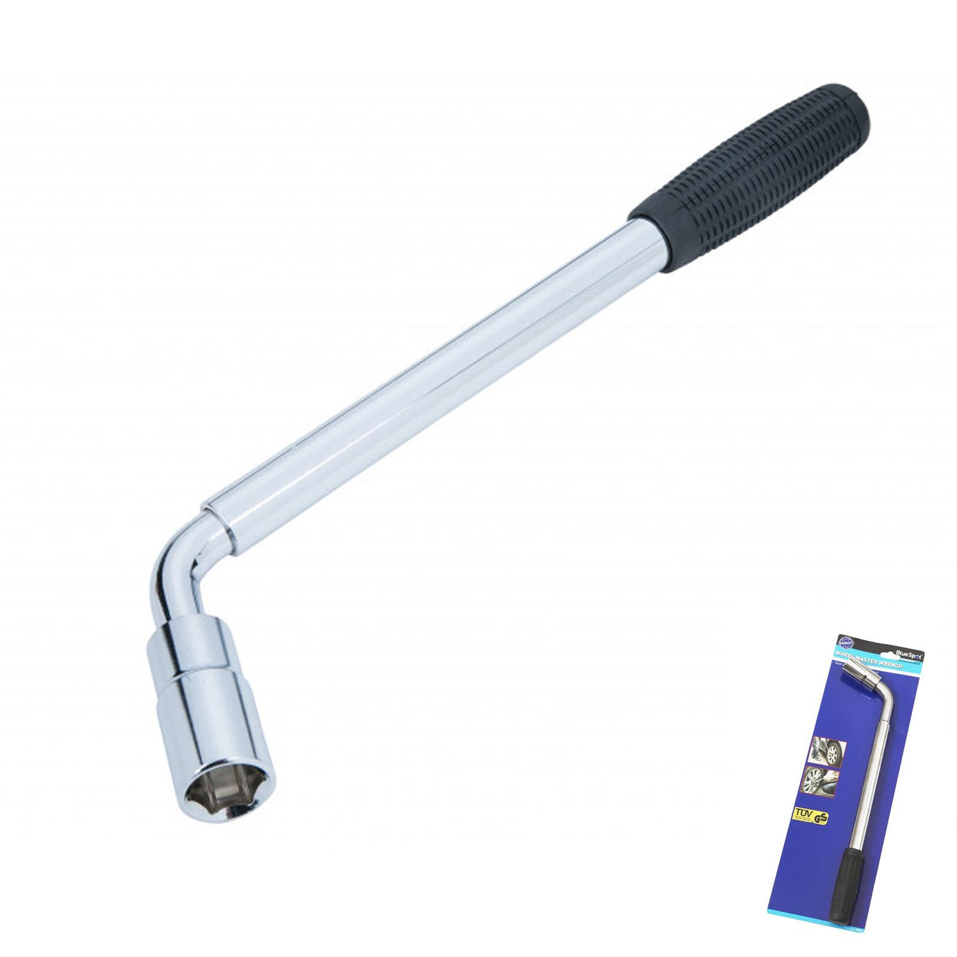 BlueSpot L Type Telescopic Wheel Wrench 540mm Car 17 & 19mm Socket New