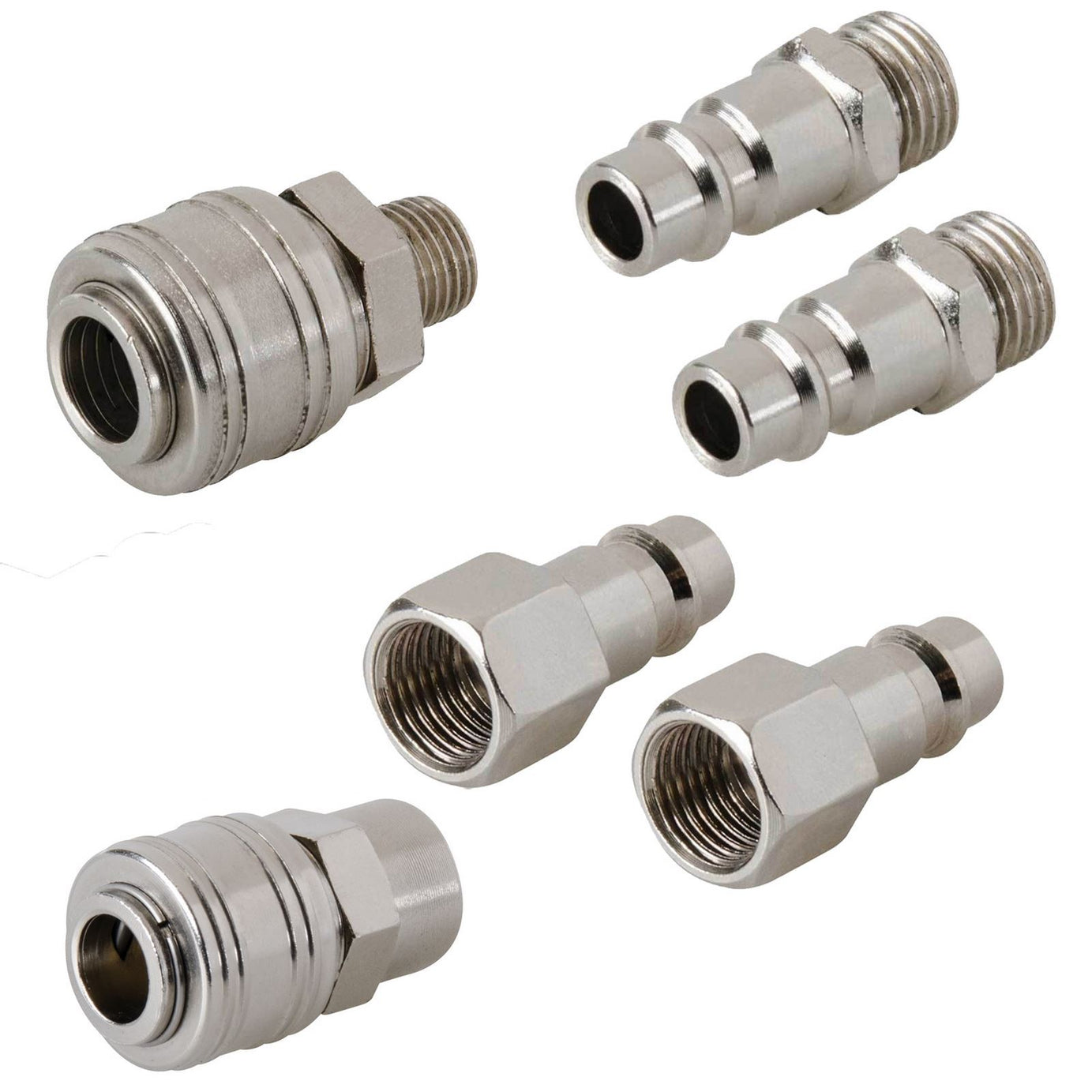 6 X 1/4" Air Line Hose Fittings Coupler Bayonet Connectors Male Female Tool Set