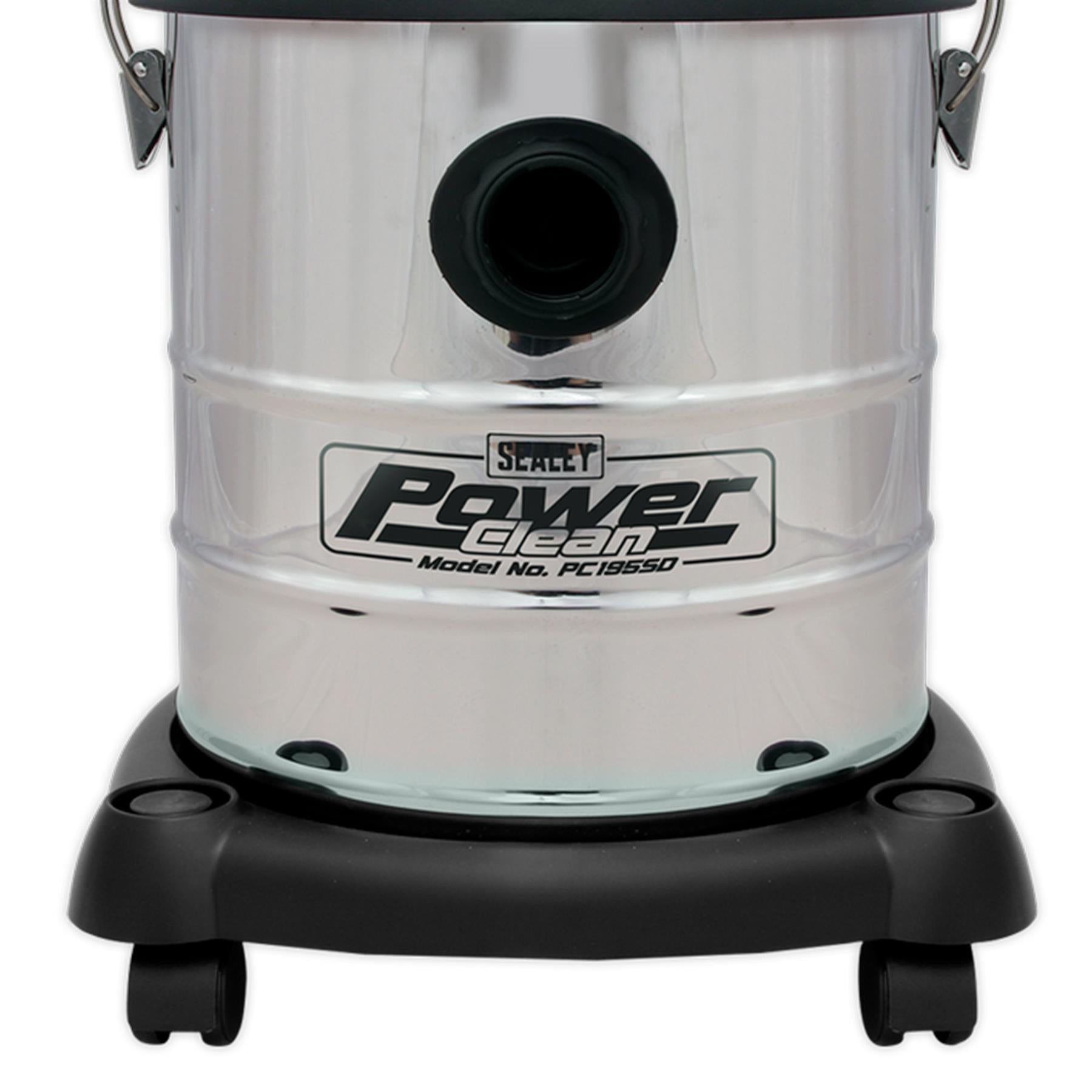 Sealey Vacuum Cleaner Wet & Dry 20L 1200W Stainless Drum