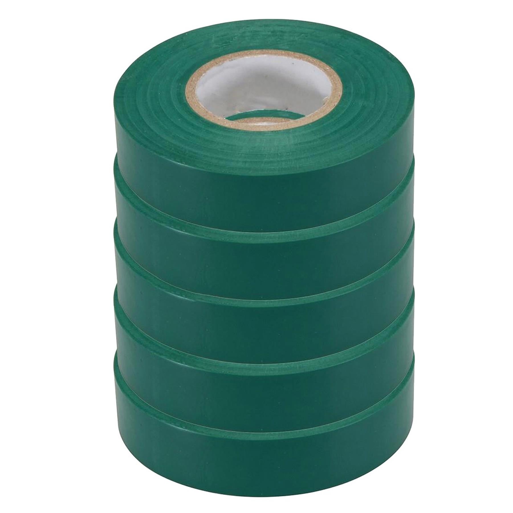 Electrical Pvc Insulation Insulating Tape 22m Flame Retardant Rolls Green 10 Rolls