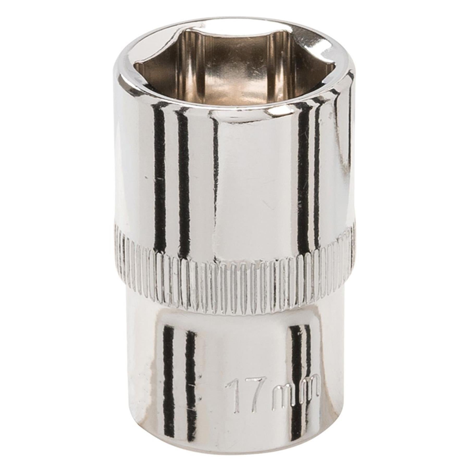 Socket 1/2" Drive Metric Hex Square 17mm Individual Hex Polished Crv Quality