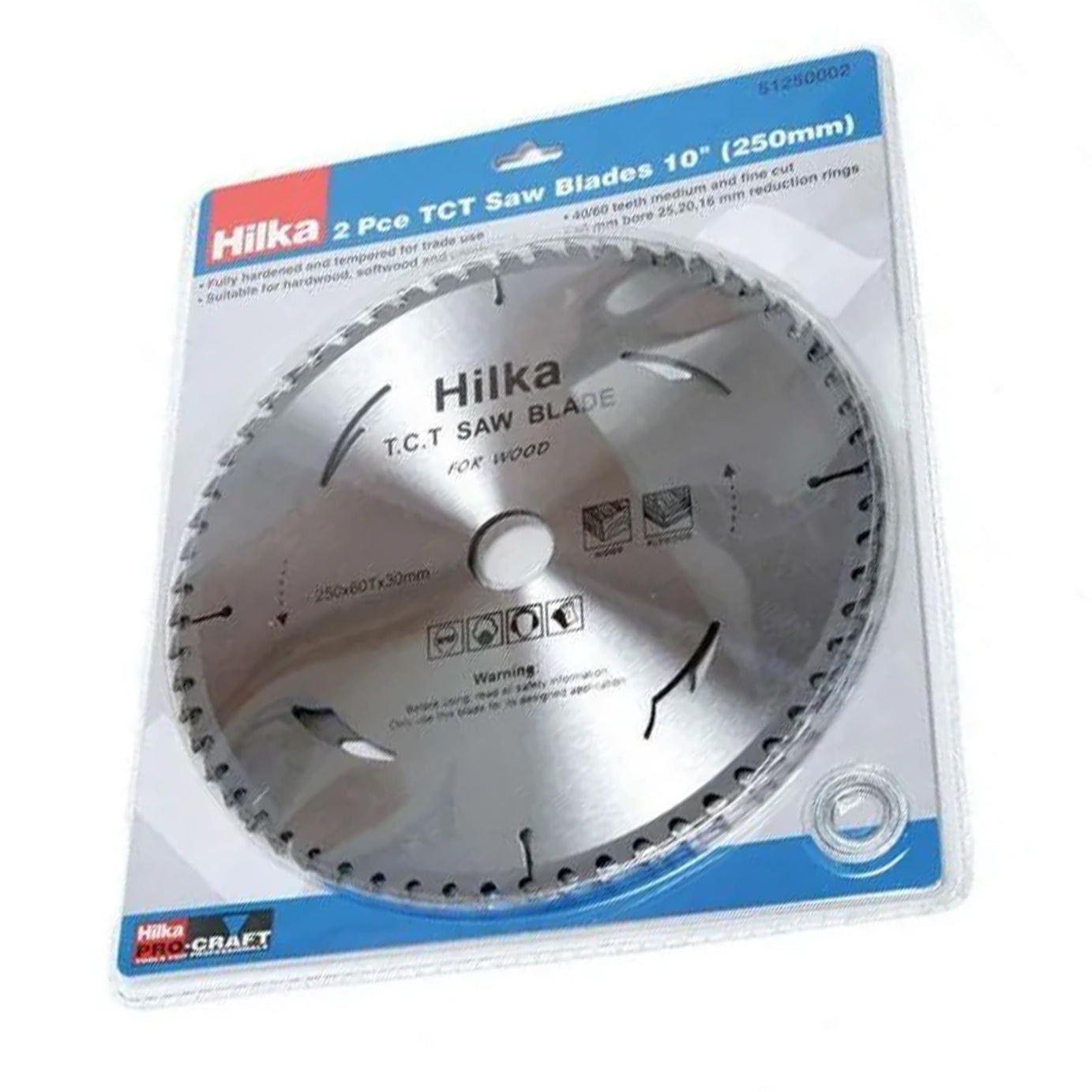 2 Piece TCT Circular Saw Blades 10" 250mm x 30mm Bore Pro Craft By Hilka