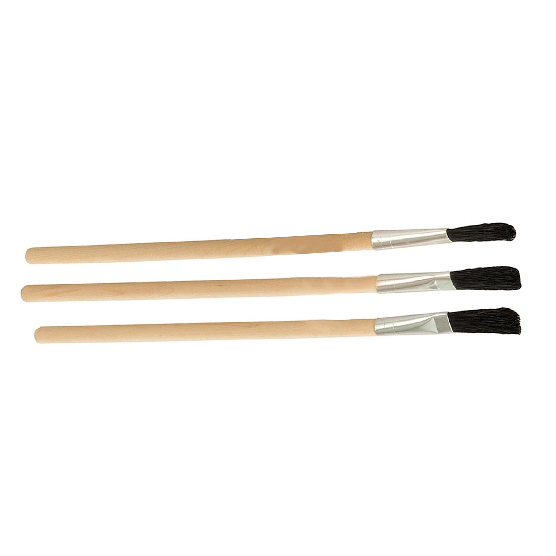 Flux Brushes 3pk Wooden Handle Durable Aluminium Ferrules Wooden Handle