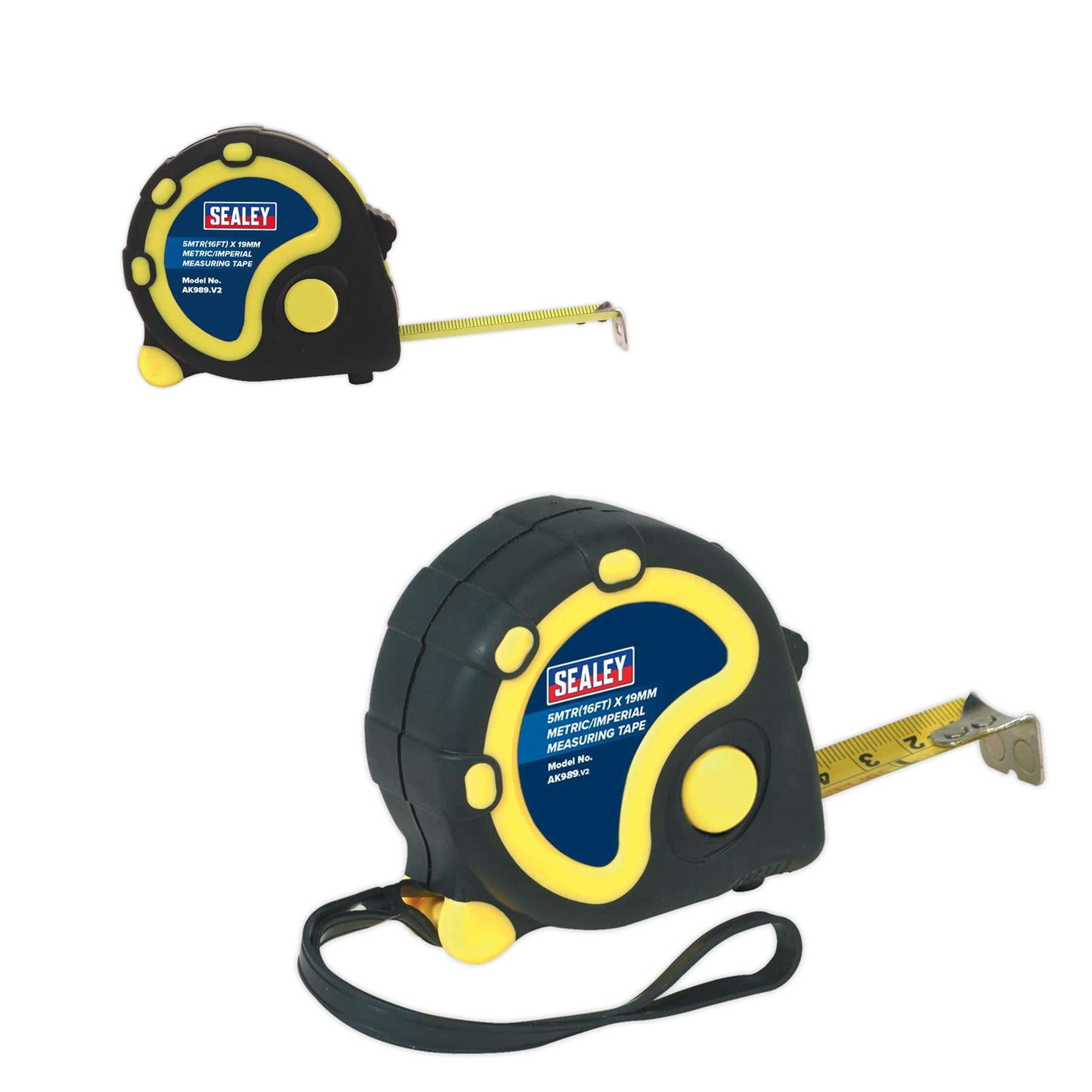 Sealey Rubber Tape Measure 5m(16ft) x 19mm - Metric/Imperial