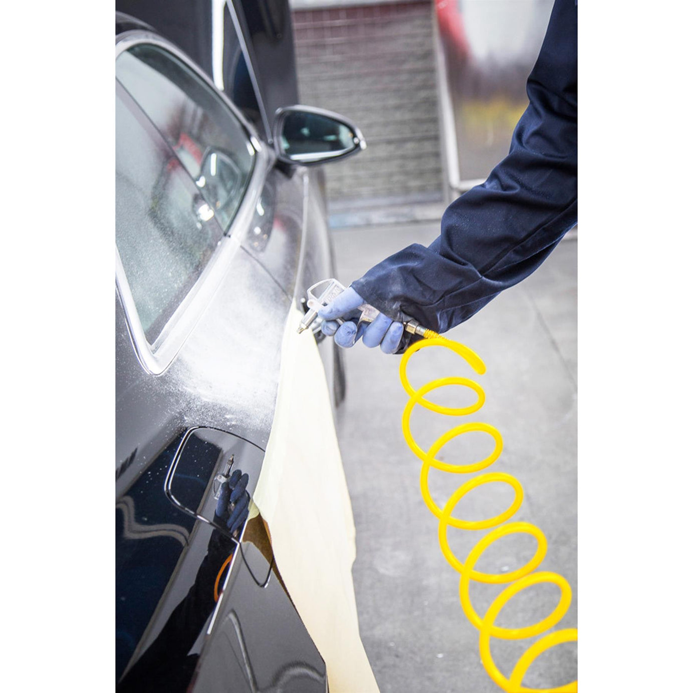 BlueSpot Air Dust Gun Nylon Coiled Air Hose Line 7.6m 25ft 1/4" BSP Female 200PSI Dust Clean