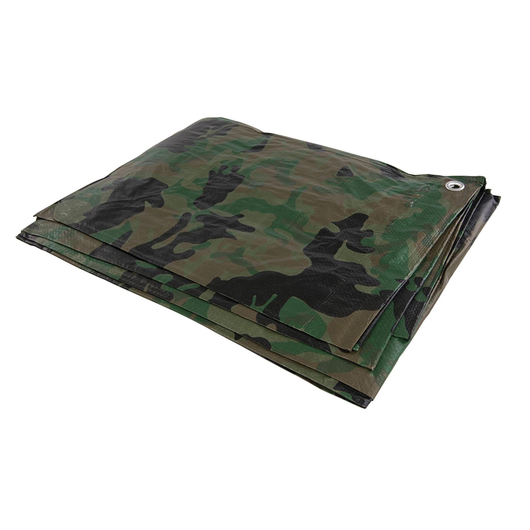 Camouflage Tarpaulin With Laminated Basket Weave & Uv Filter-Treated 2.4 X 3M
