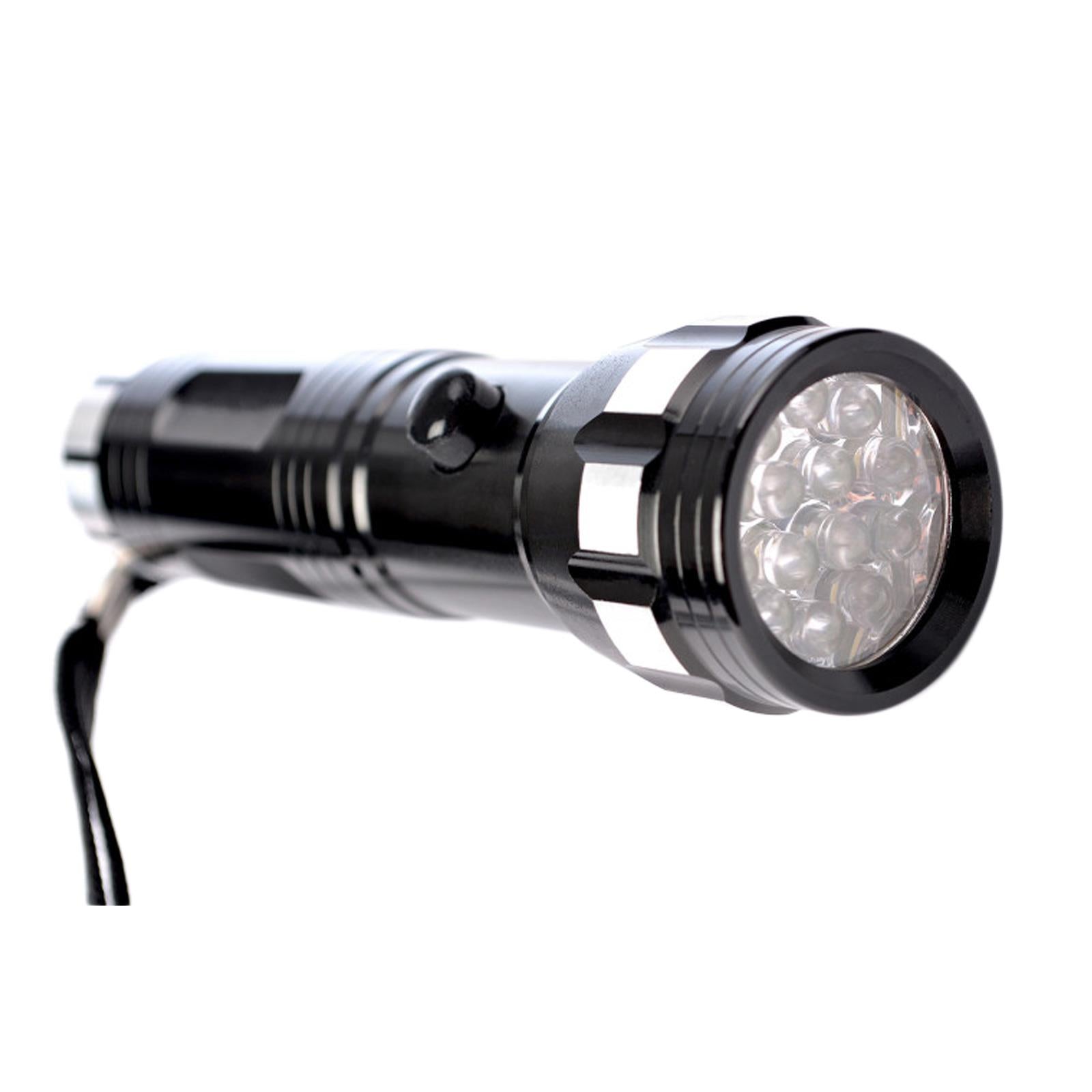 BlueSpot Electralight 14 LED Aluminium Torch With Batteries 70 Lumen Silver/Black