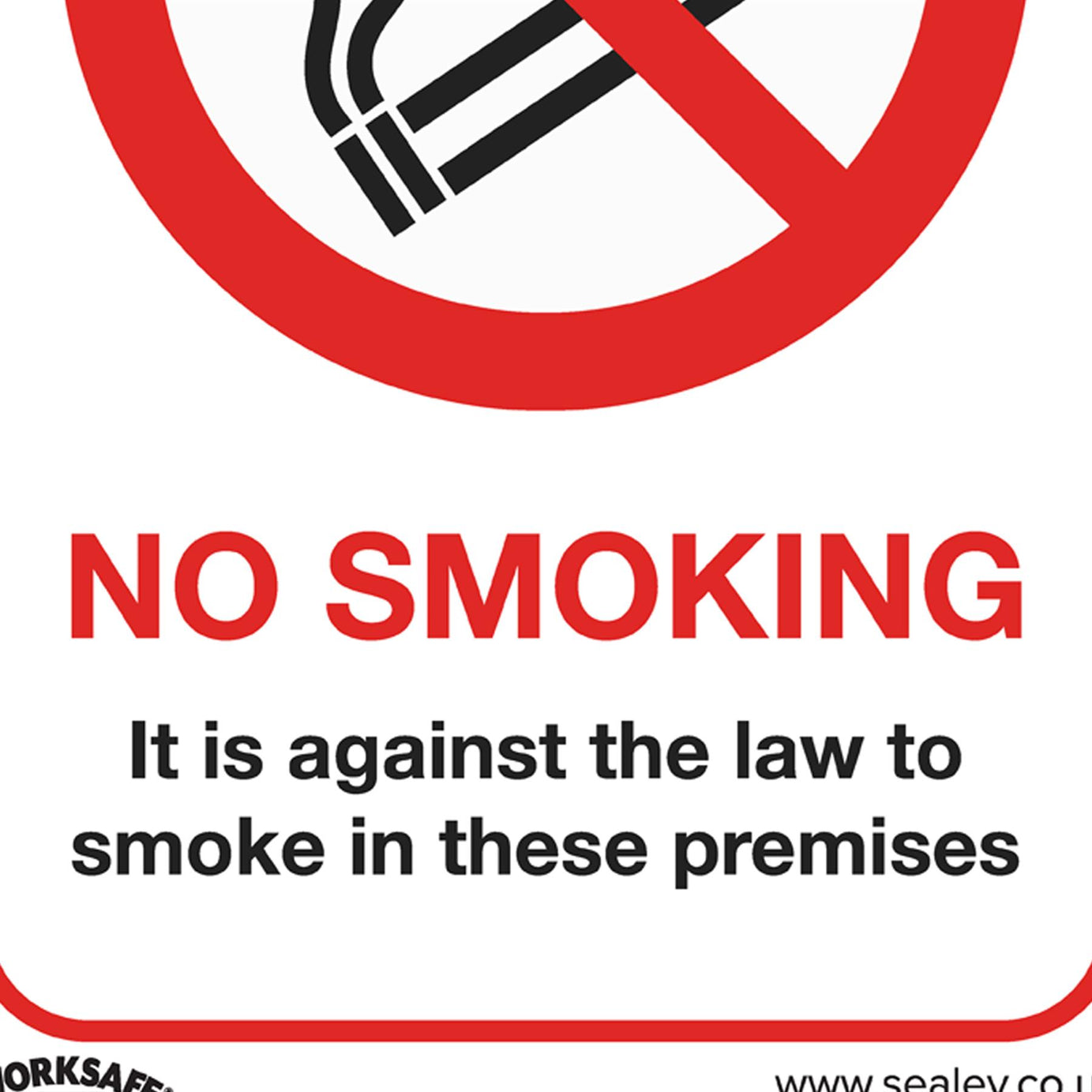 Sealey Safety Sign - No Smoking (On Premises) - Self-Adhes -Pack of 10