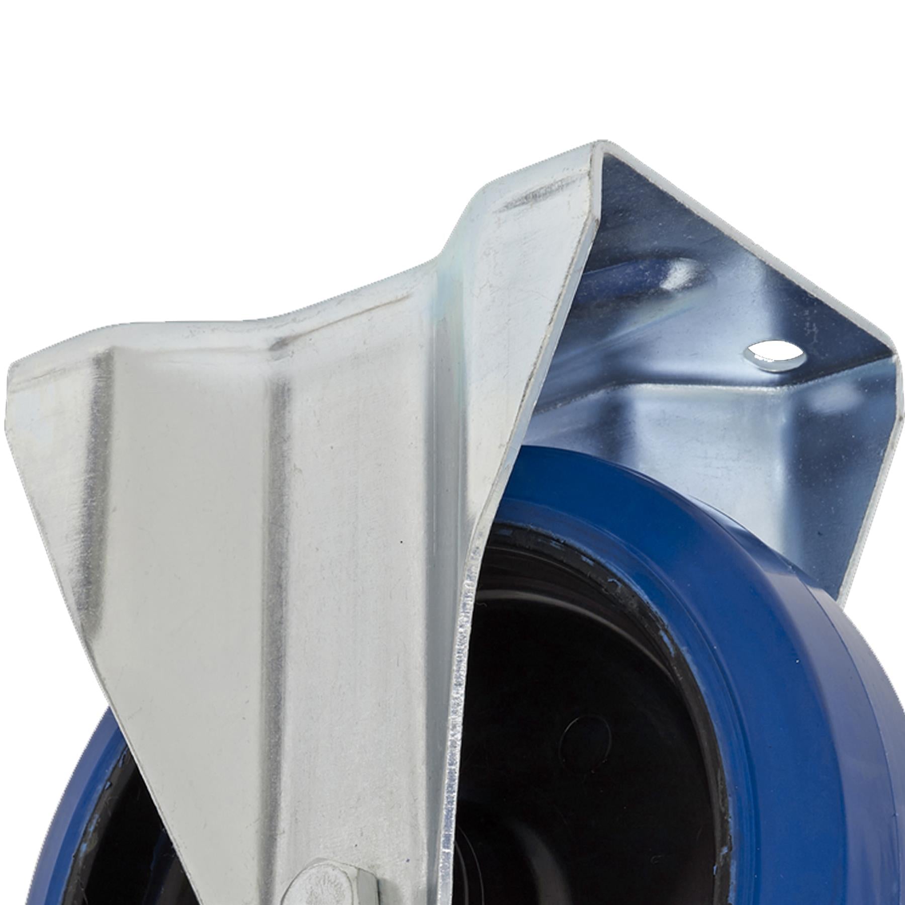 Sealey Heavy-Duty Blue Elastic Rubber Fixed Castor Wheel 125mm