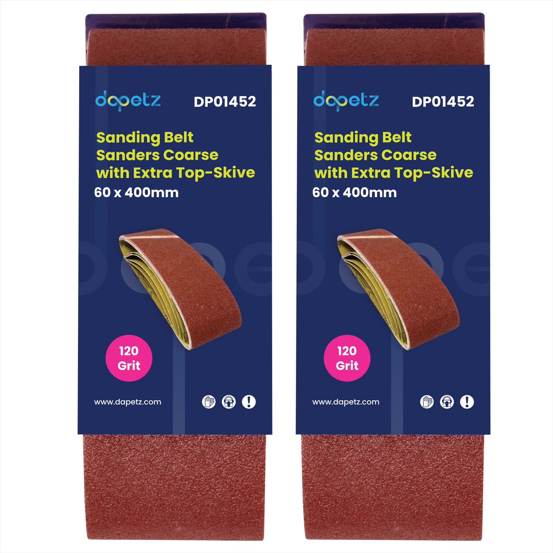 10 Pack 120 Grit 60 X 400mm Sanding Belts Sanders Fine With Extra Top-Skive