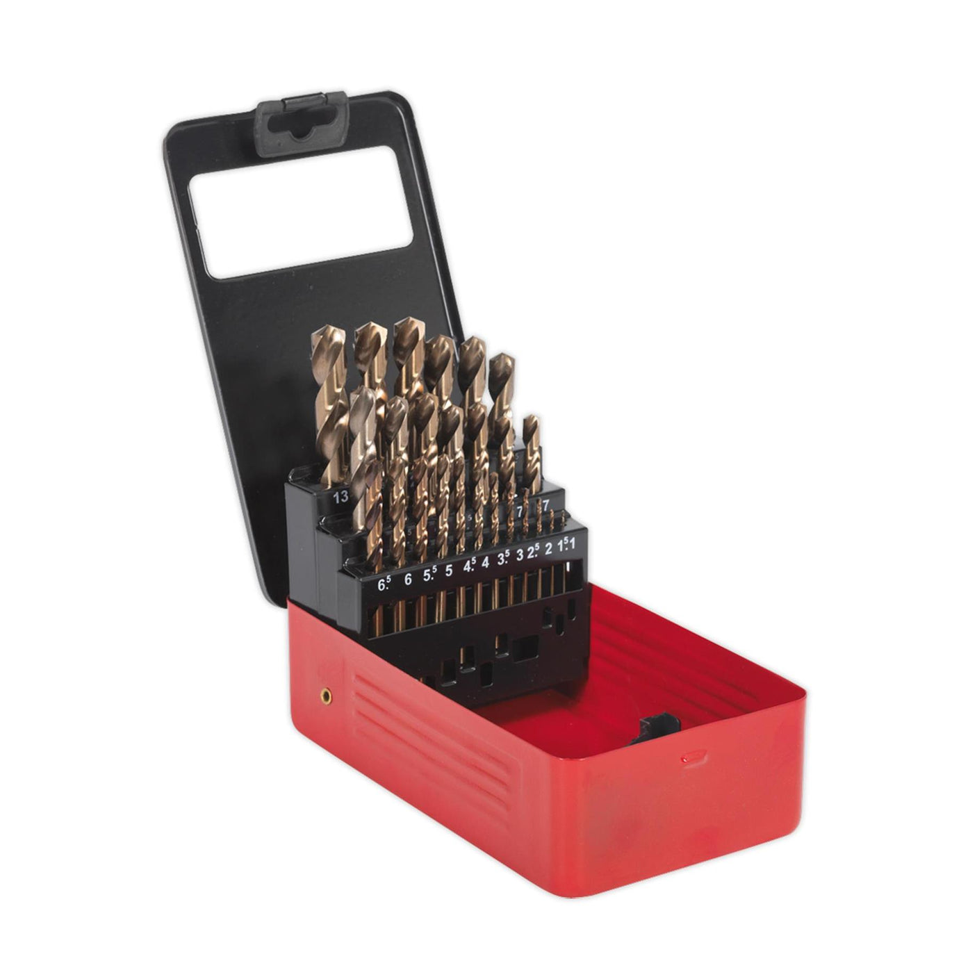 Sealey 25pc Drill Bit Set HSS Cobalt Split Point Fully Ground Tool 1-13mm Metric