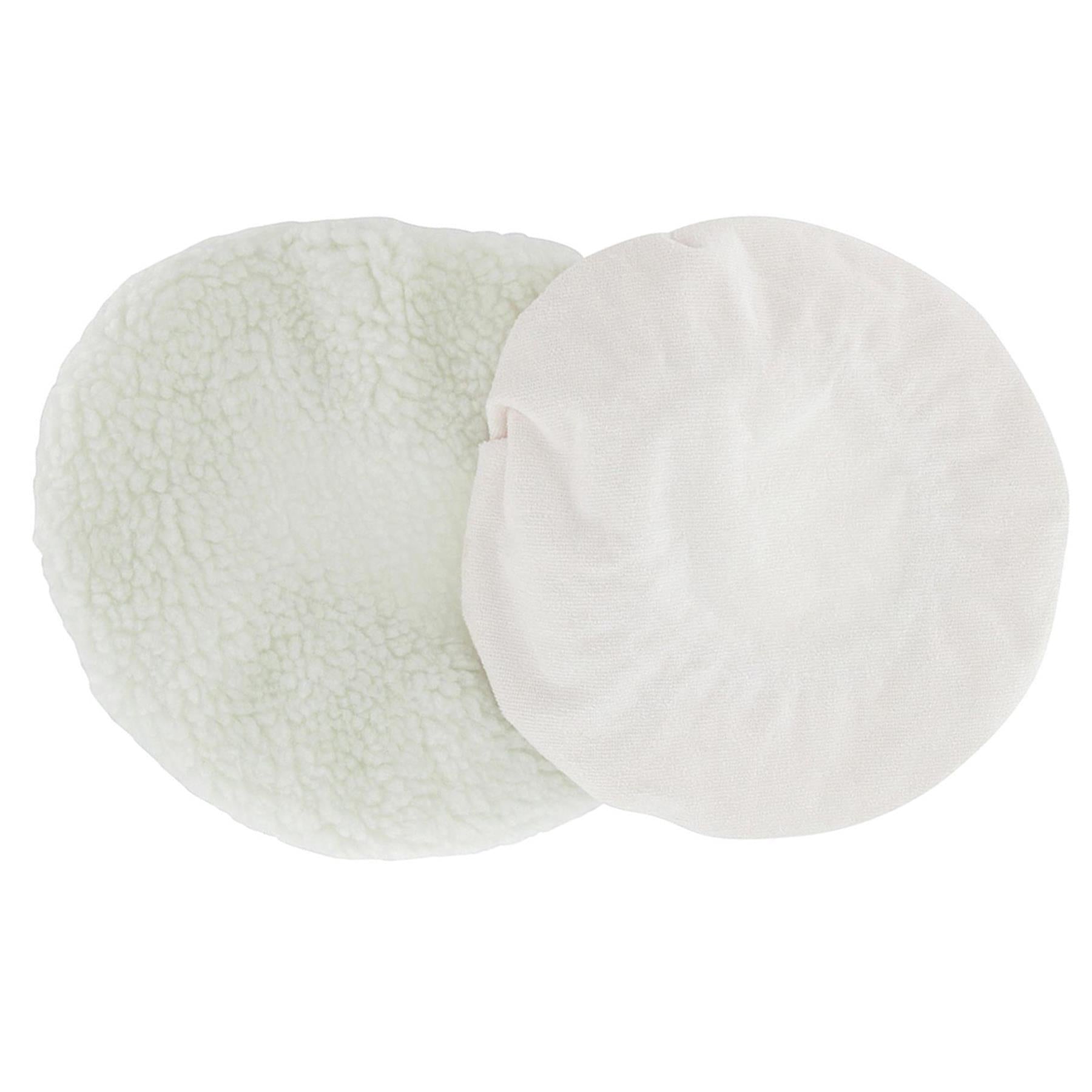 2Pc Car Van Valeting Buffer Lambswool & Terry Bonnets Pads Tool