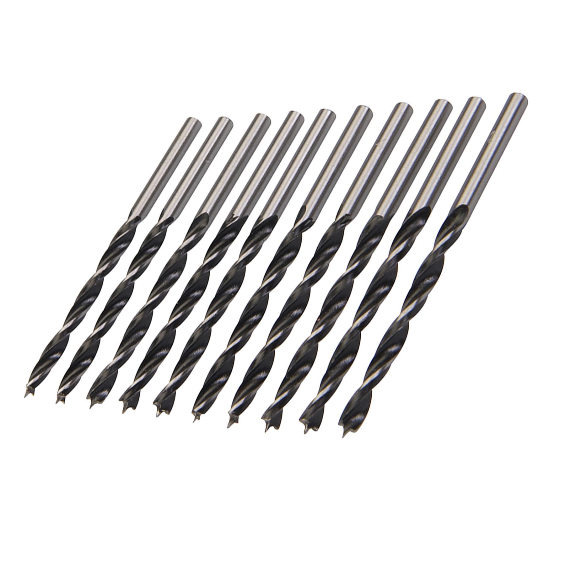 10Pk Lip & Spur Drill Bits 4mm Durable Sharp Precision Drill Work On Wood DIY