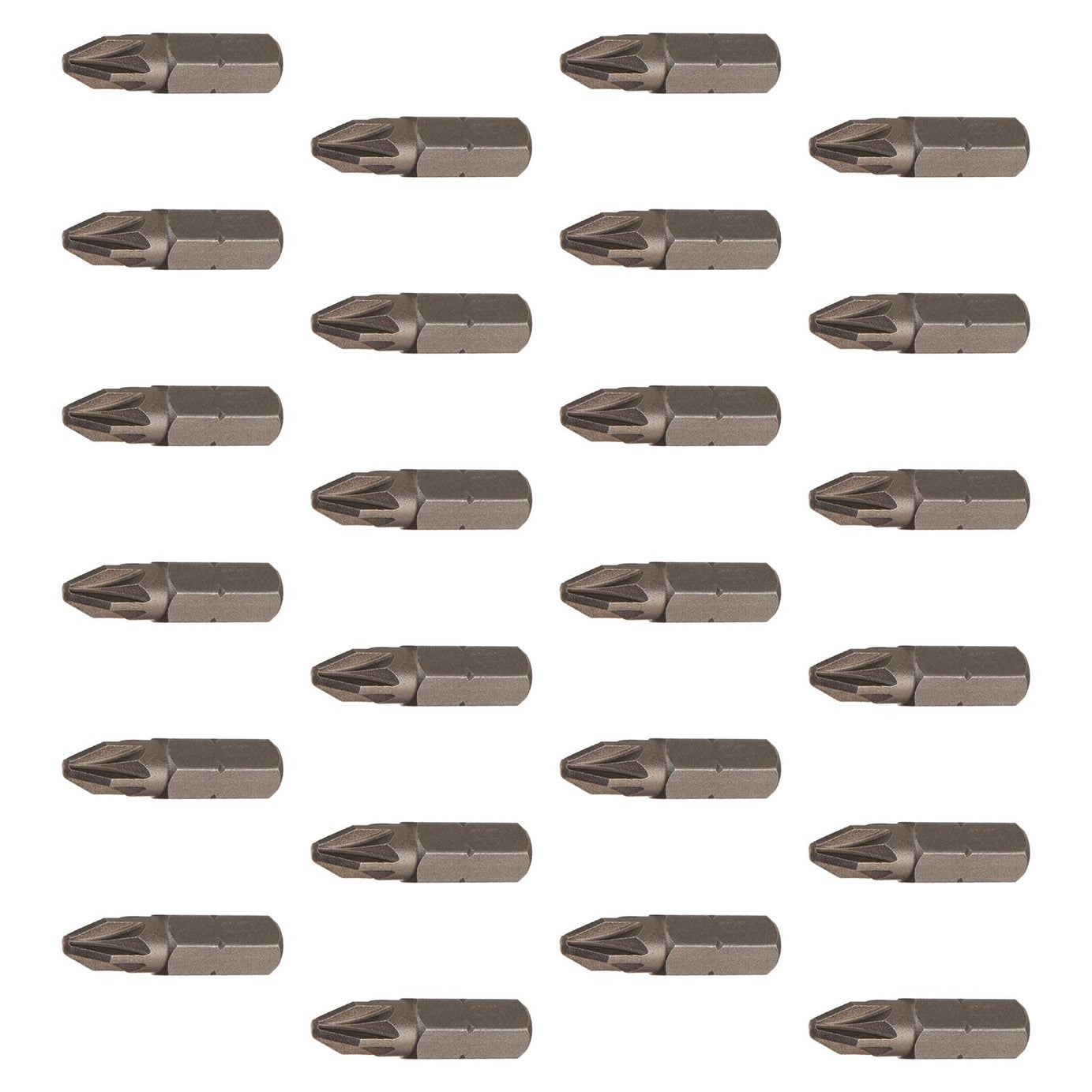 Pozidriv PZ2 Screwdriver Bits CRV Chrome Vanadium Steel 1/4" Hex Drive 25Pcs