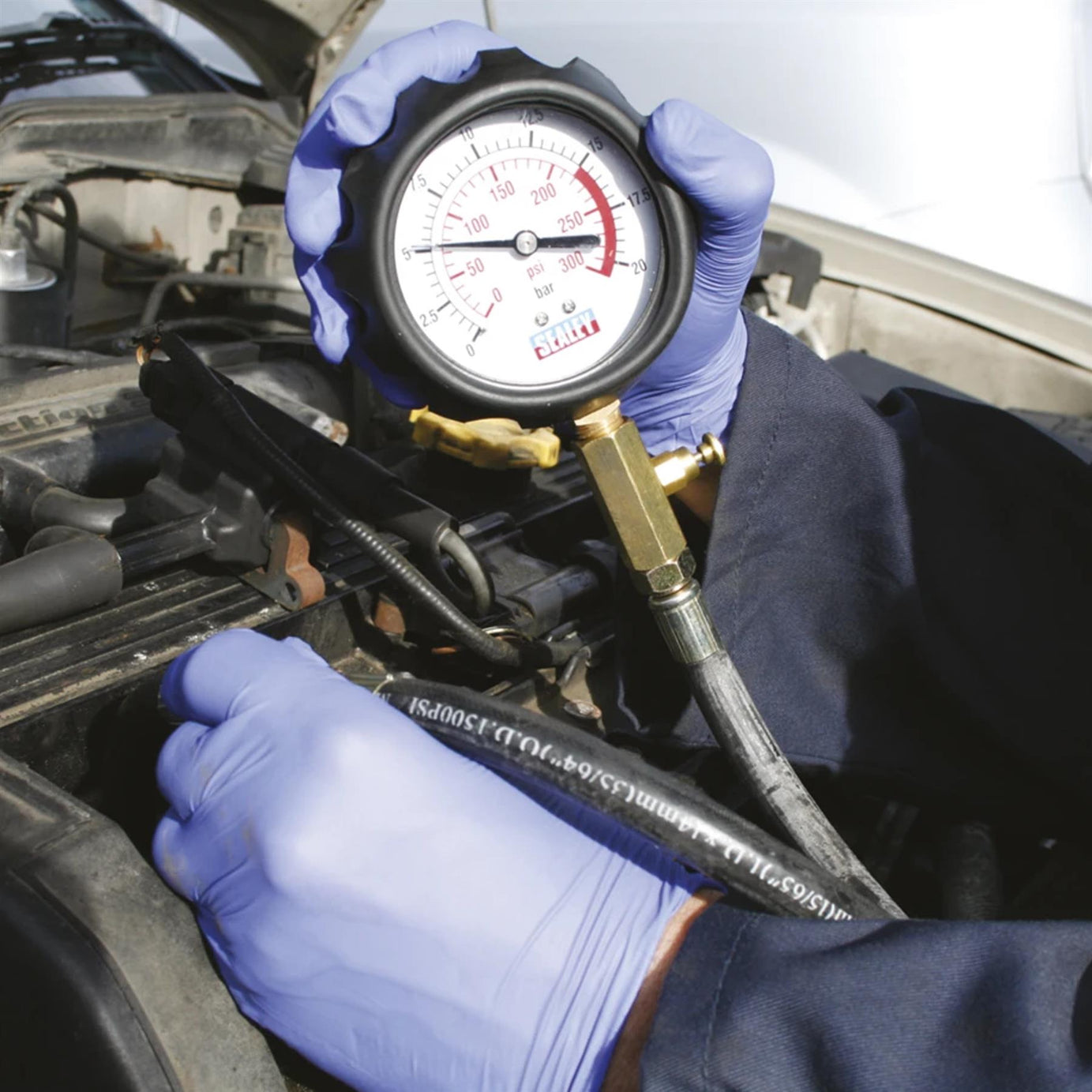 Petrol Engine Compression Tester Deluxe Kit 6pc  VSE300D Sealey