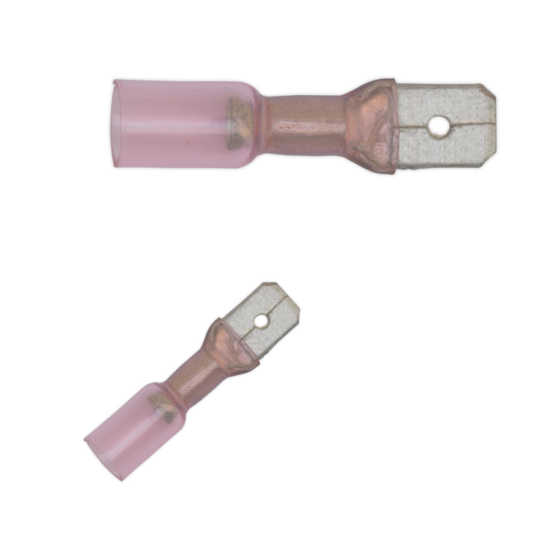 Sealey Heat Shrink Push-On Terminal 6.3mm Male Red Pack of 25