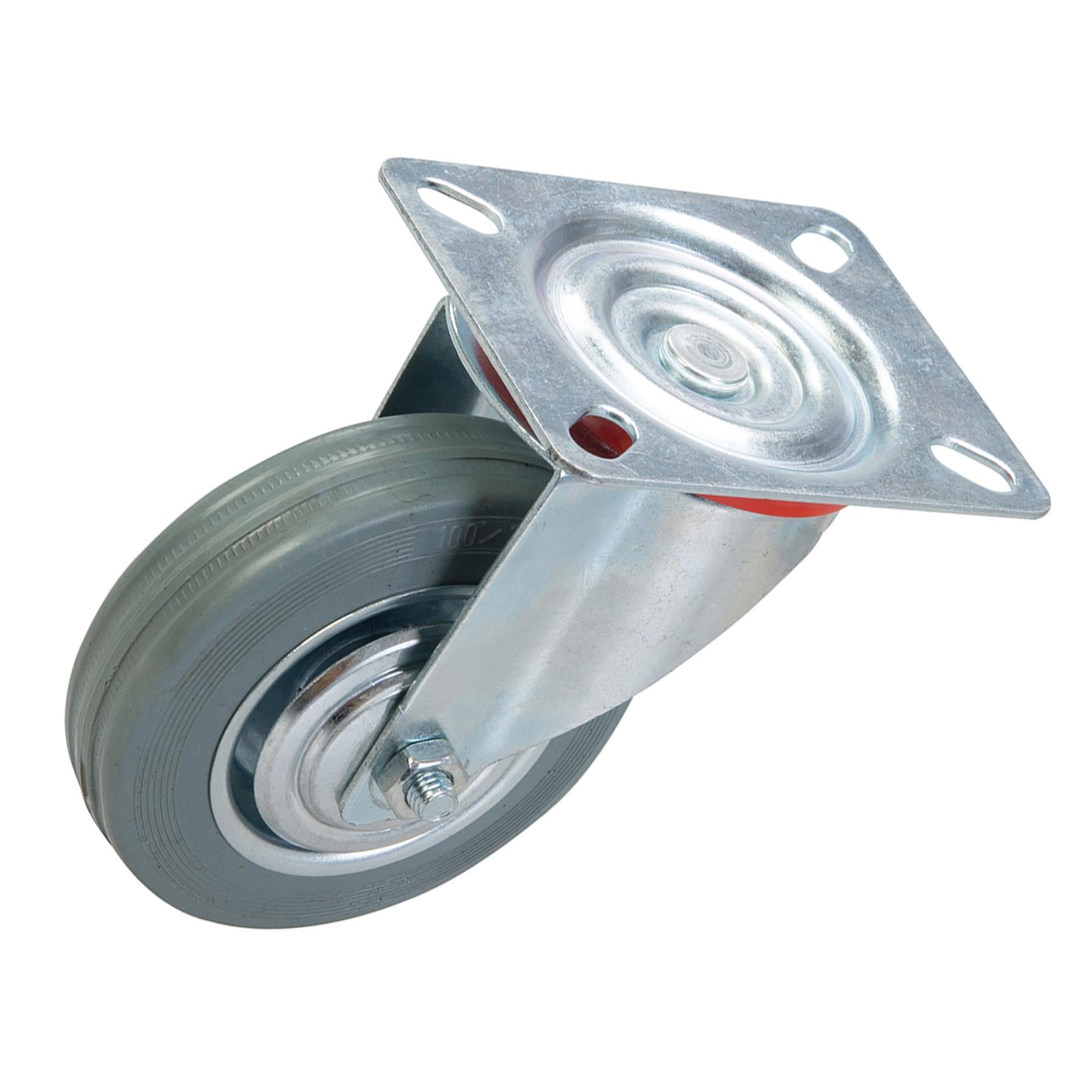 Swivel Rubber Castor - 100mm 70Kg With Non-Marking Tyre And Swivel Action