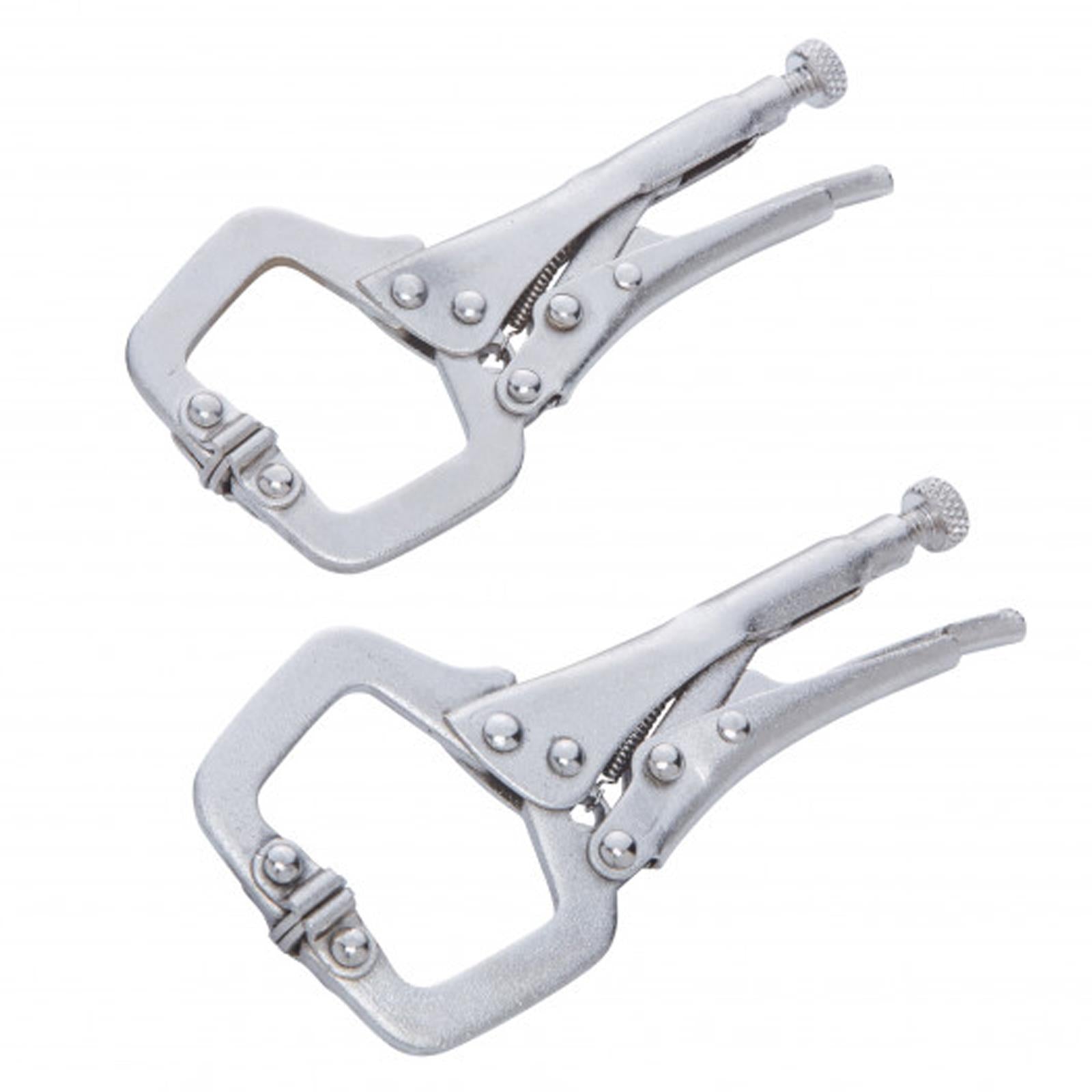 BlueSpot 2Pce Mini 4 Inch Locking Mole Grip C Clamps Work Welding Woodwork Clamp Set