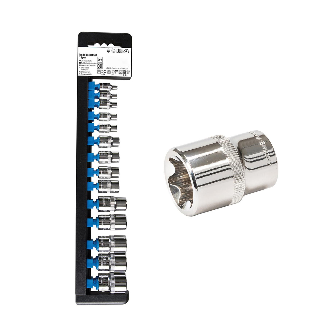 E Torx Socket Set E22 E20 E18 E16 E14 E12 E11 E10 Etc. Polished Chrome