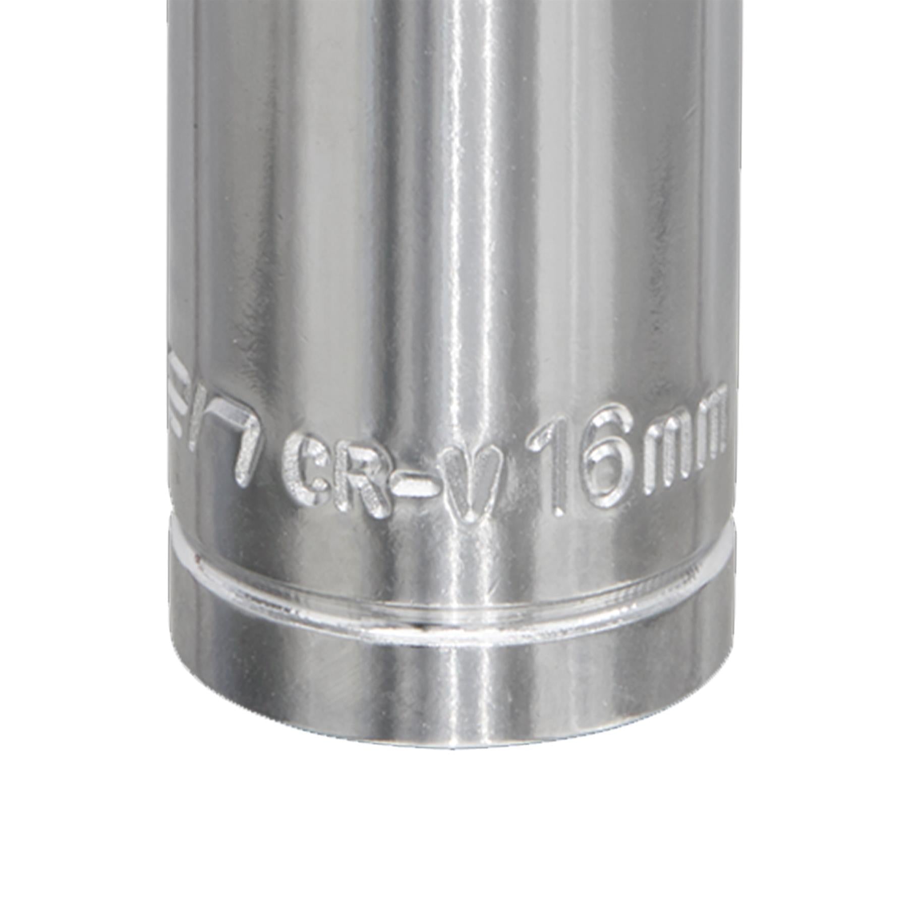 Sealey WallDrive Socket 16mm Deep 1/2"Sq Drive Chrome plated