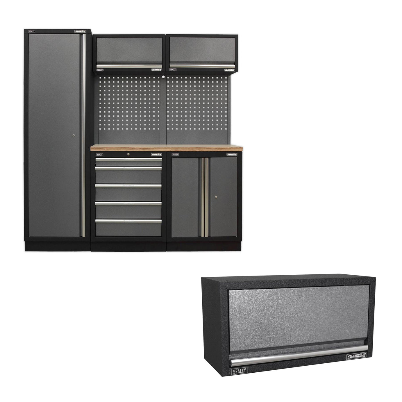 Sealey Superline Pro 2.0m Storage System - Wood Worktop