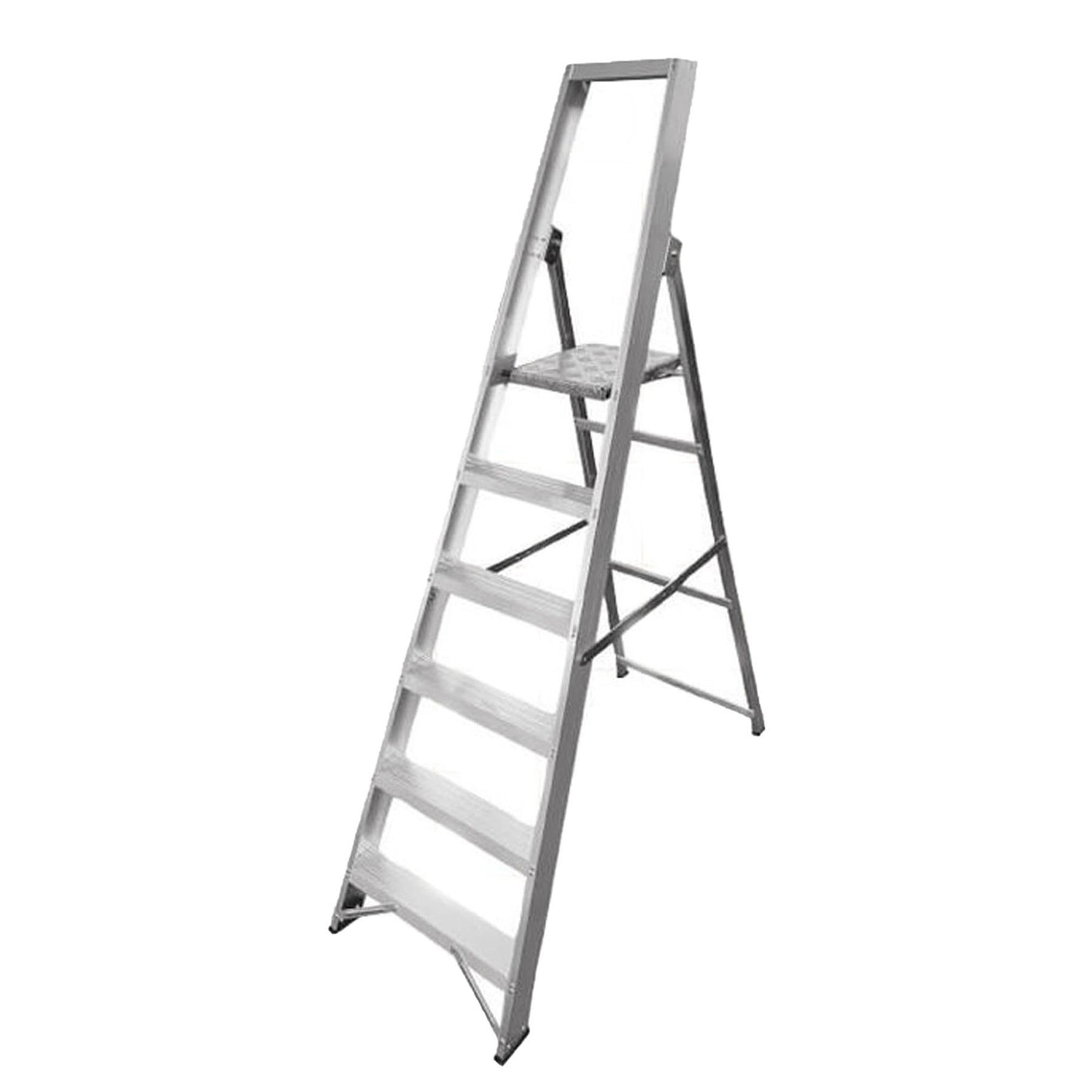 Dapetz Aluminium 6 Tread Platform Step Ladder 2.09m, Heavy Duty, Made In Uk